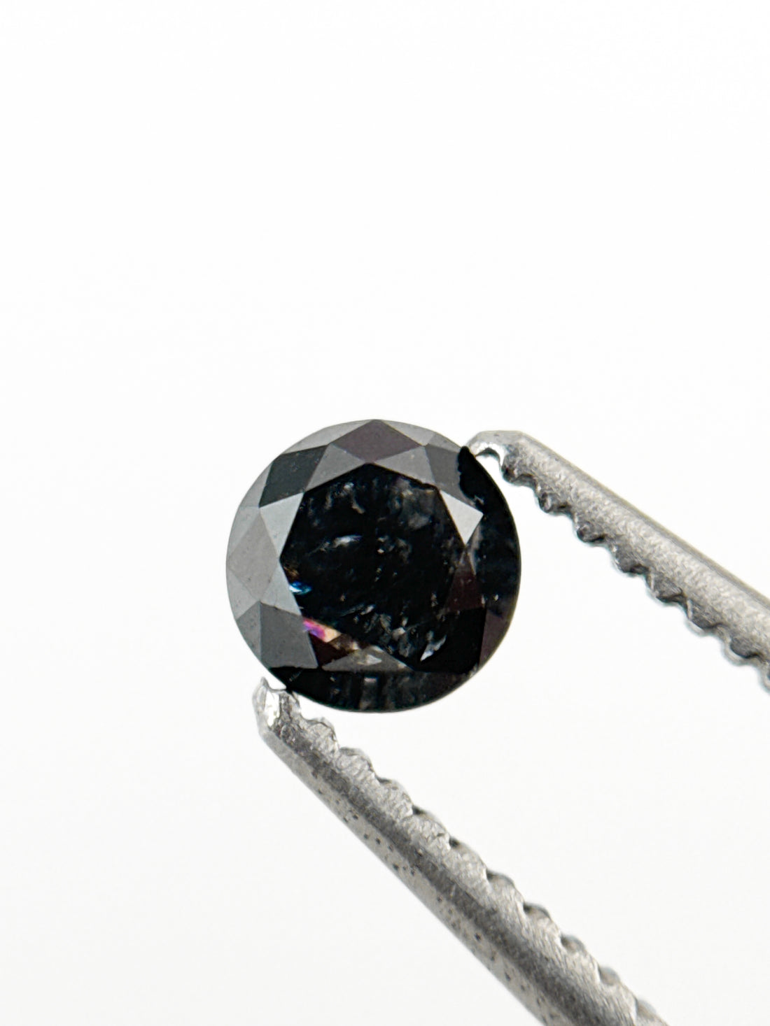 0.29 Ct Round Brilliant Cut Black Natural Inclusion Fancy Diamond