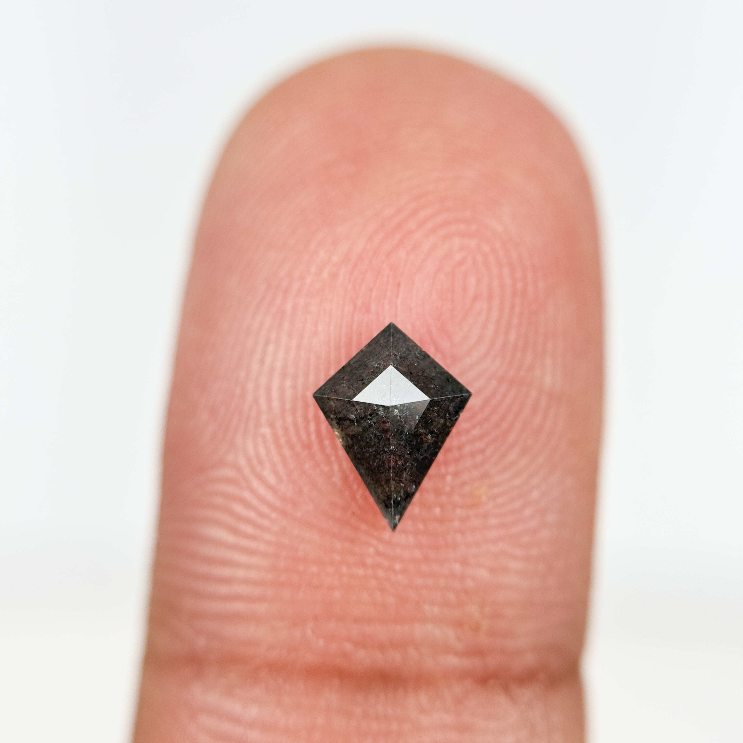0.73 Ct Kite Rose Cut Grey Natural Salt and Pepper Diamond