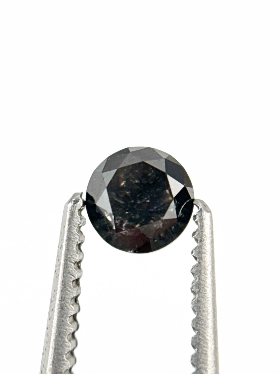 0.29 Ct Round Brilliant Cut Black Natural Inclusion Fancy Diamond