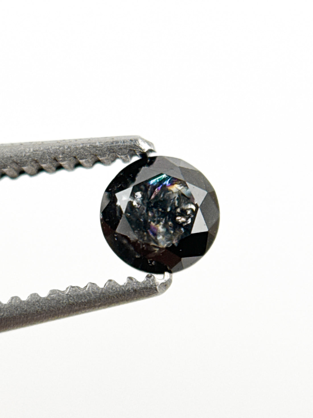 0.29 Ct Round Brilliant Cut Black Natural Inclusion Fancy Diamond