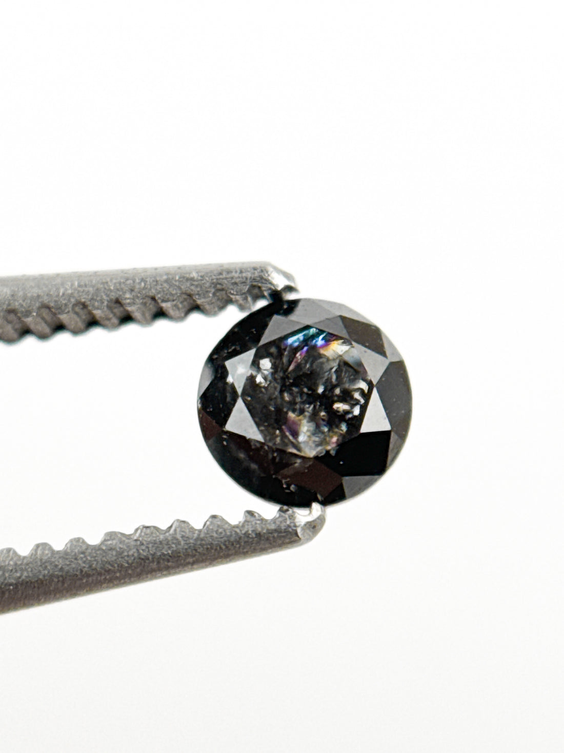 0.29 Ct Round Brilliant Cut Black Natural Inclusion Fancy Diamond