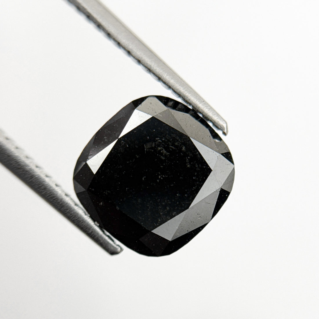 2.95 Ct Cushion Rose Cut Black Natural Vintage Diamond