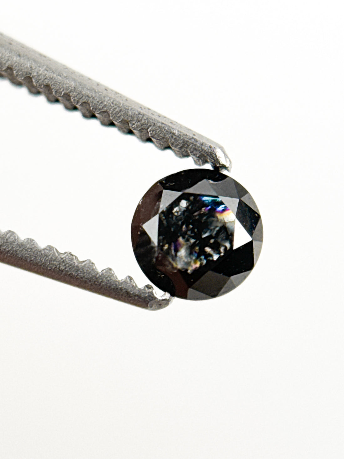 0.29 Ct Round Brilliant Cut Black Natural Inclusion Fancy Diamond