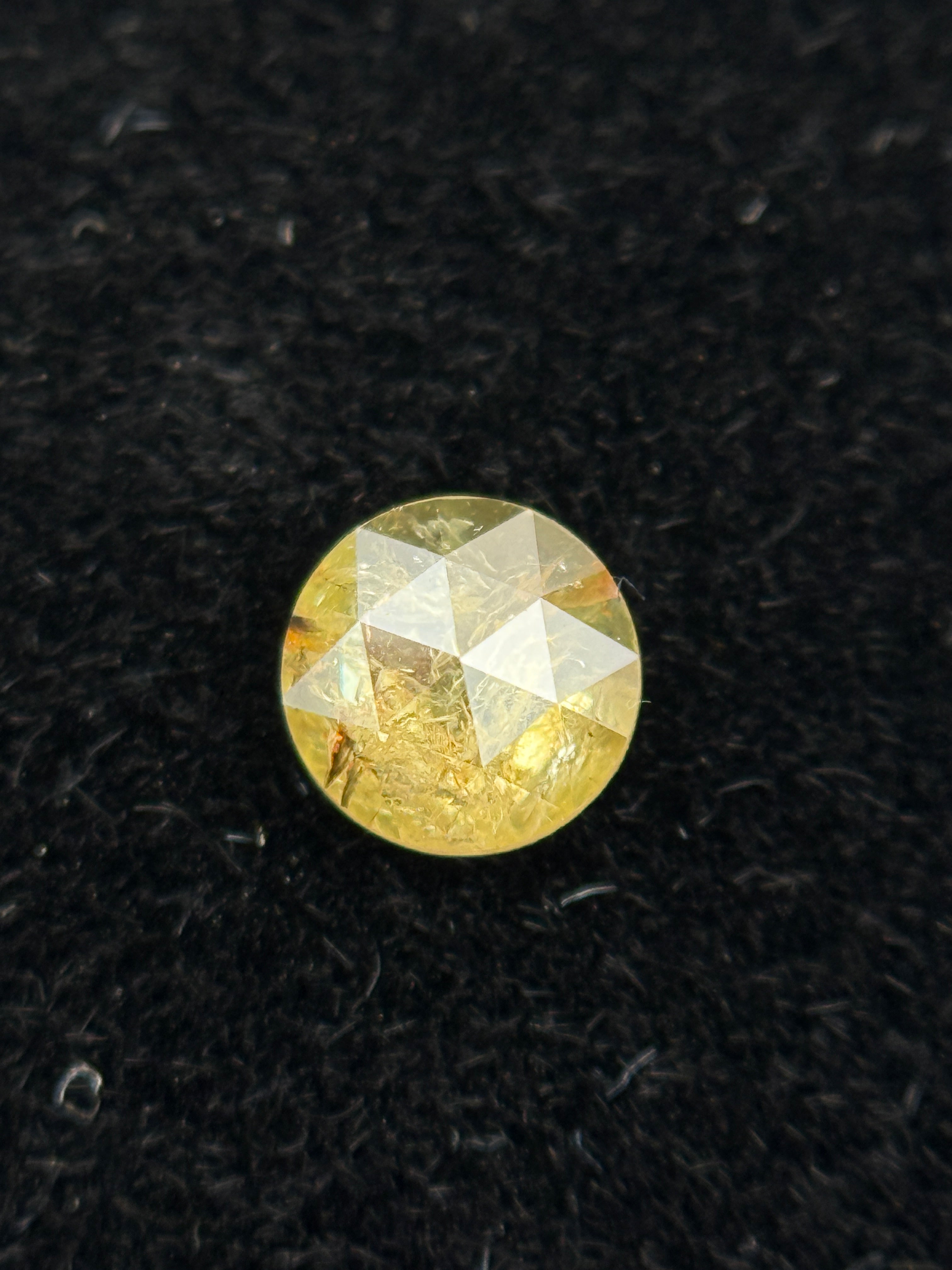 4 MM Round Rose Cut Yellow Natural Fancy Diamond