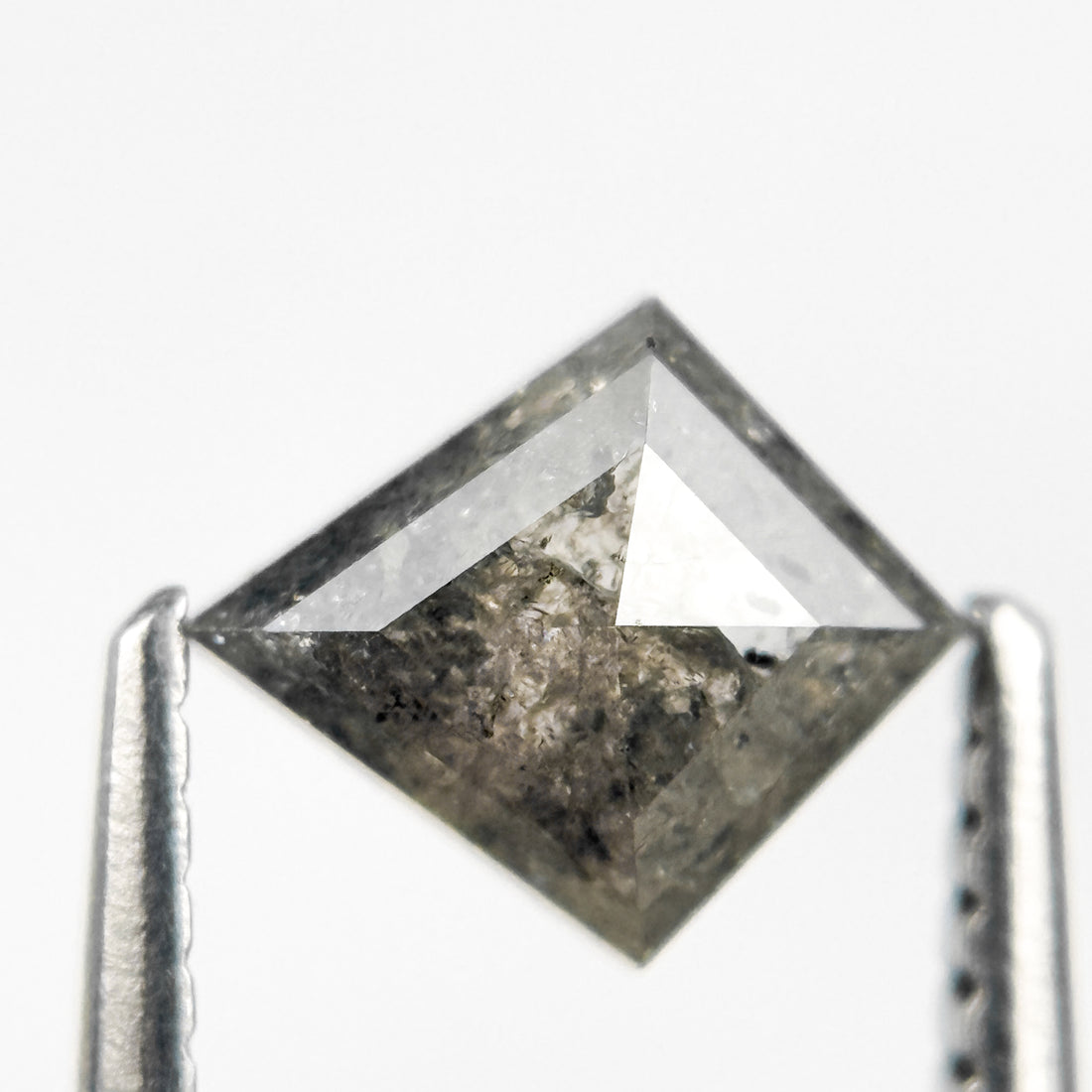 0.85 Ct Kite Rose Cut Grey Natural Salt and Pepper Diamond