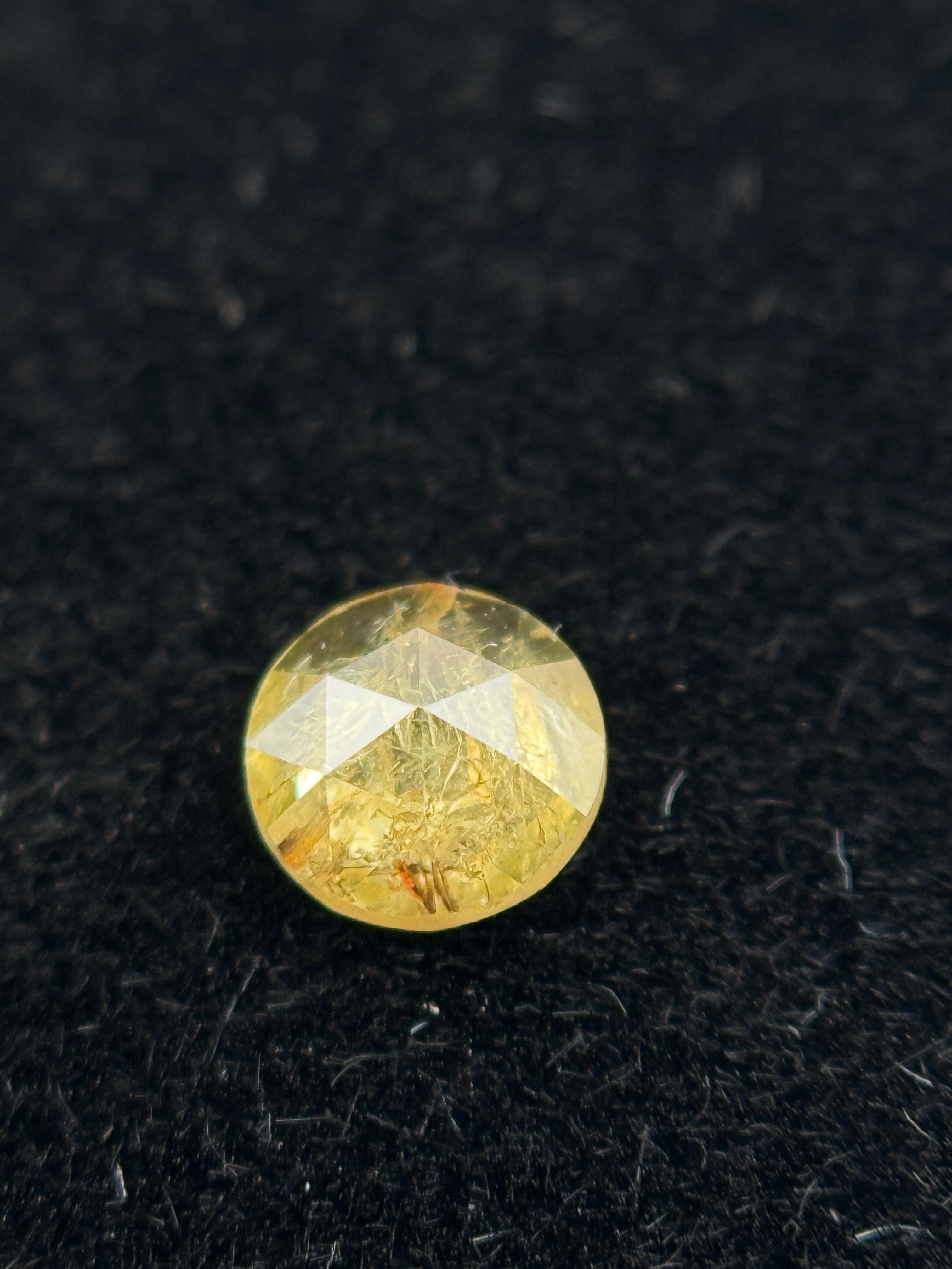 4 MM Round Rose Cut Yellow Natural Fancy Diamond