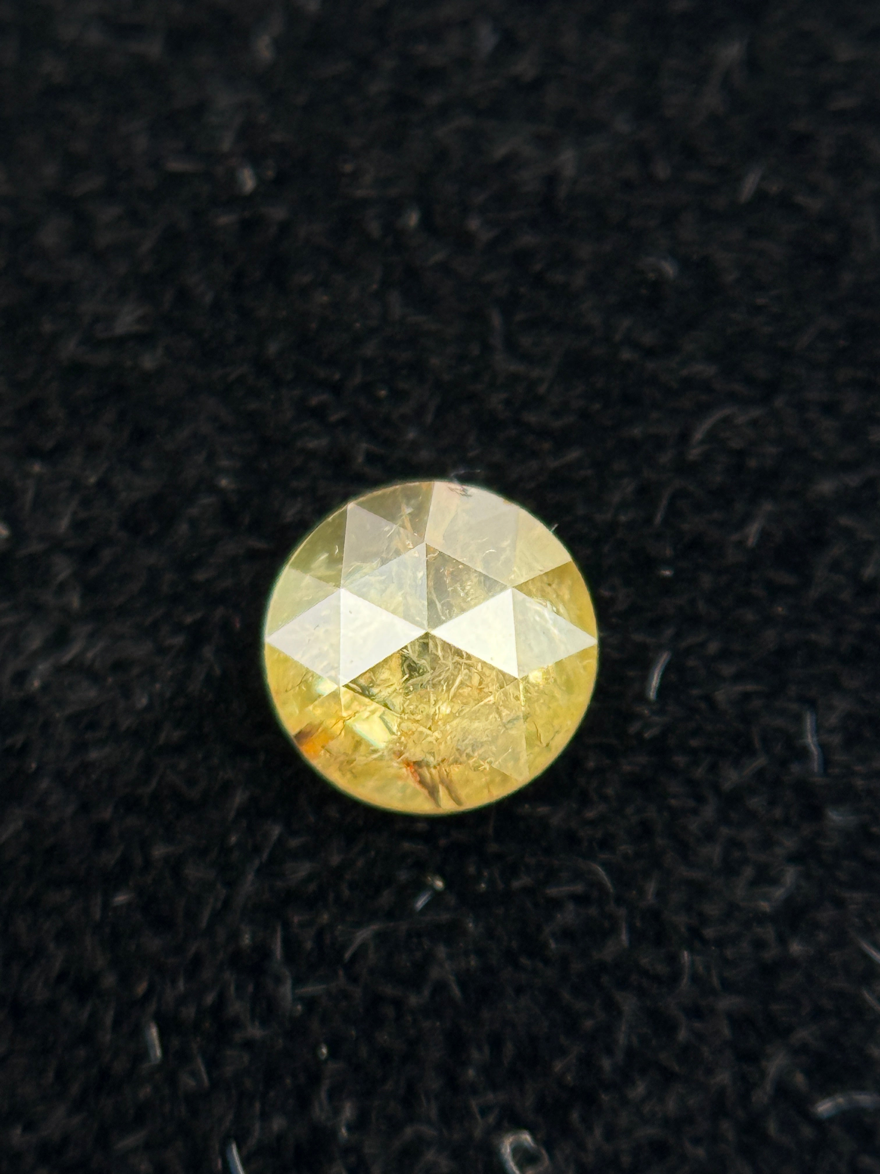4 MM Round Rose Cut Yellow Natural Fancy Diamond