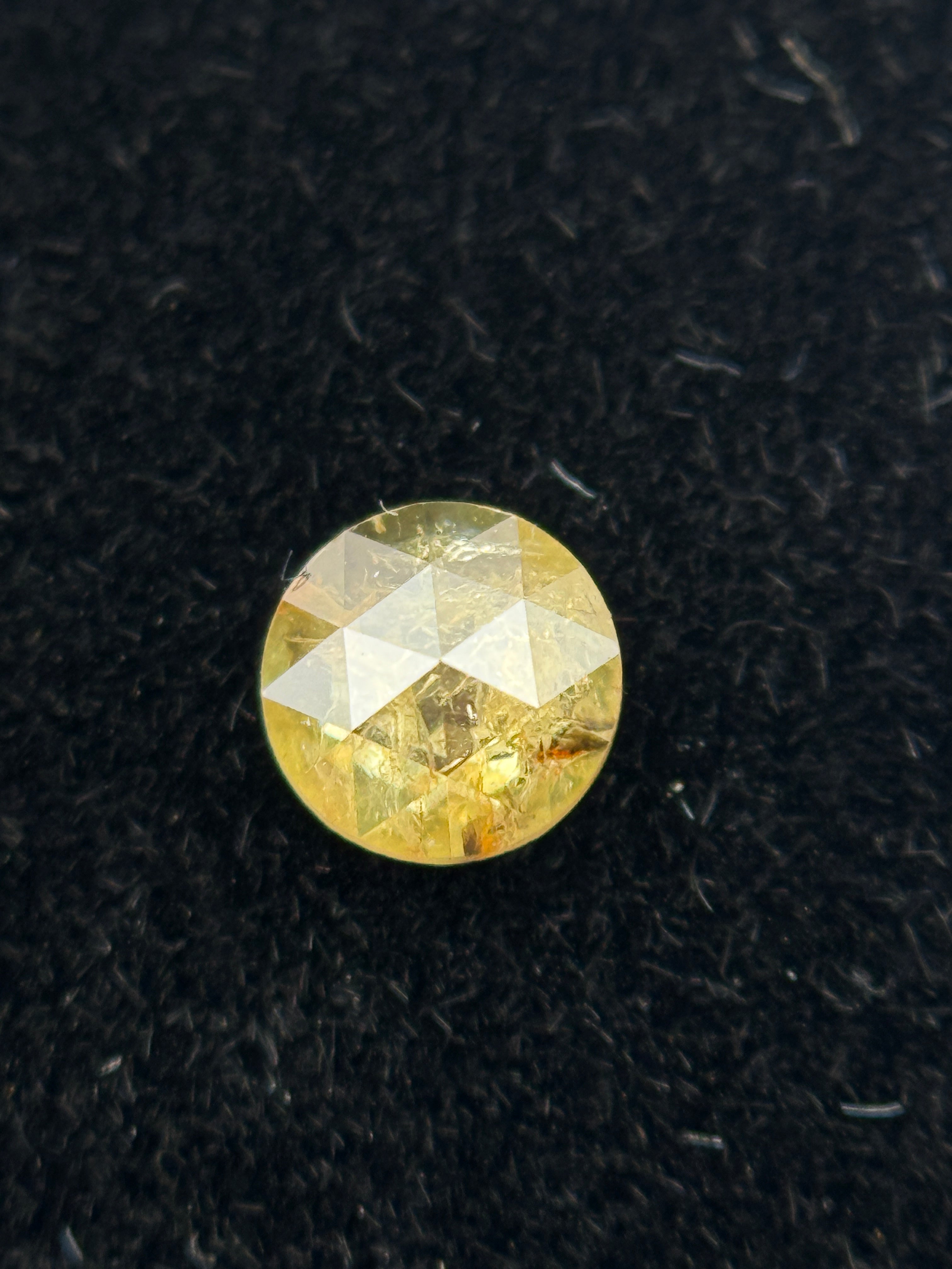 4 MM Round Rose Cut Yellow Natural Fancy Diamond