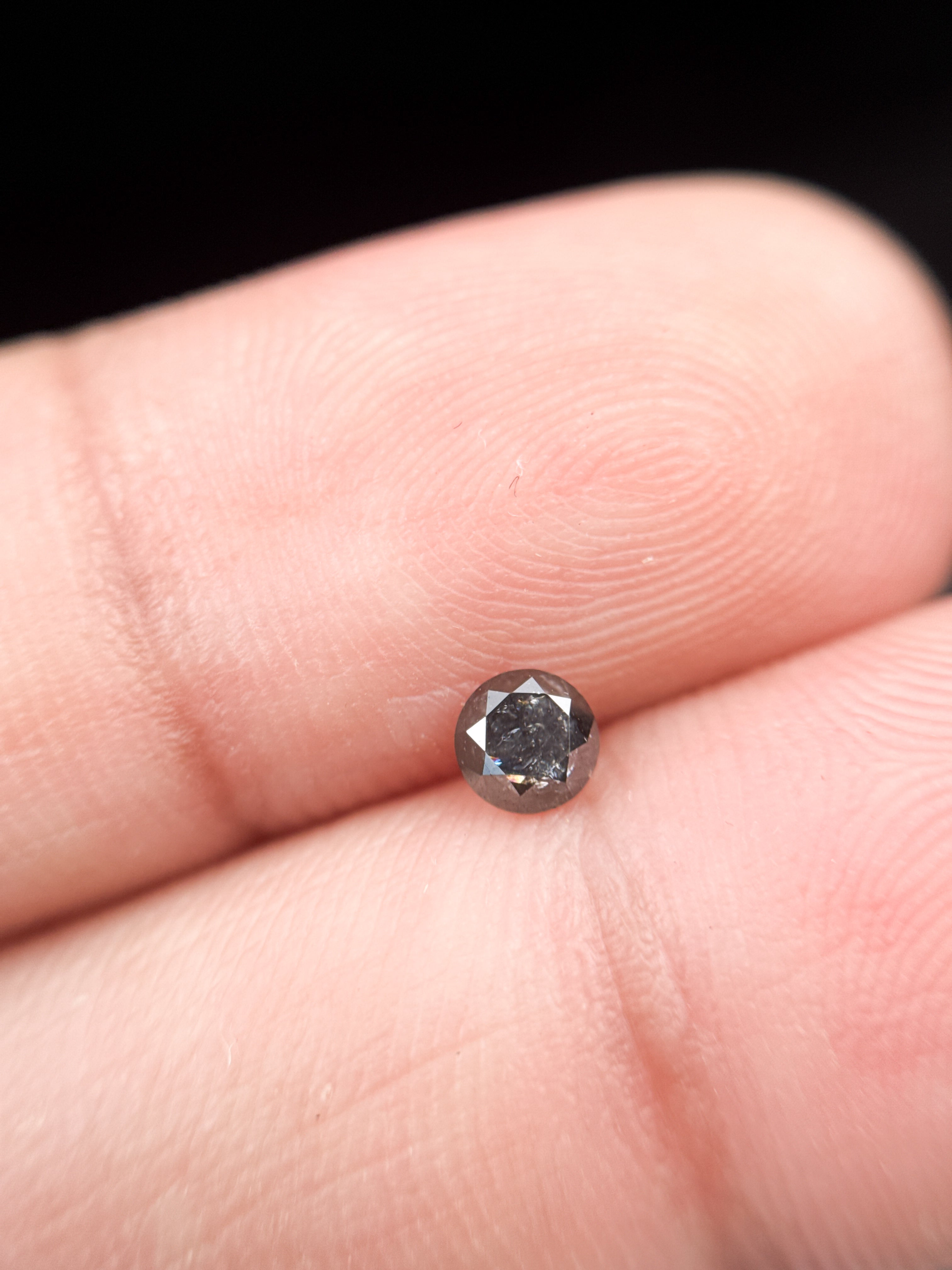 0.29 Ct Round Brilliant Cut Black Natural Inclusion Fancy Diamond