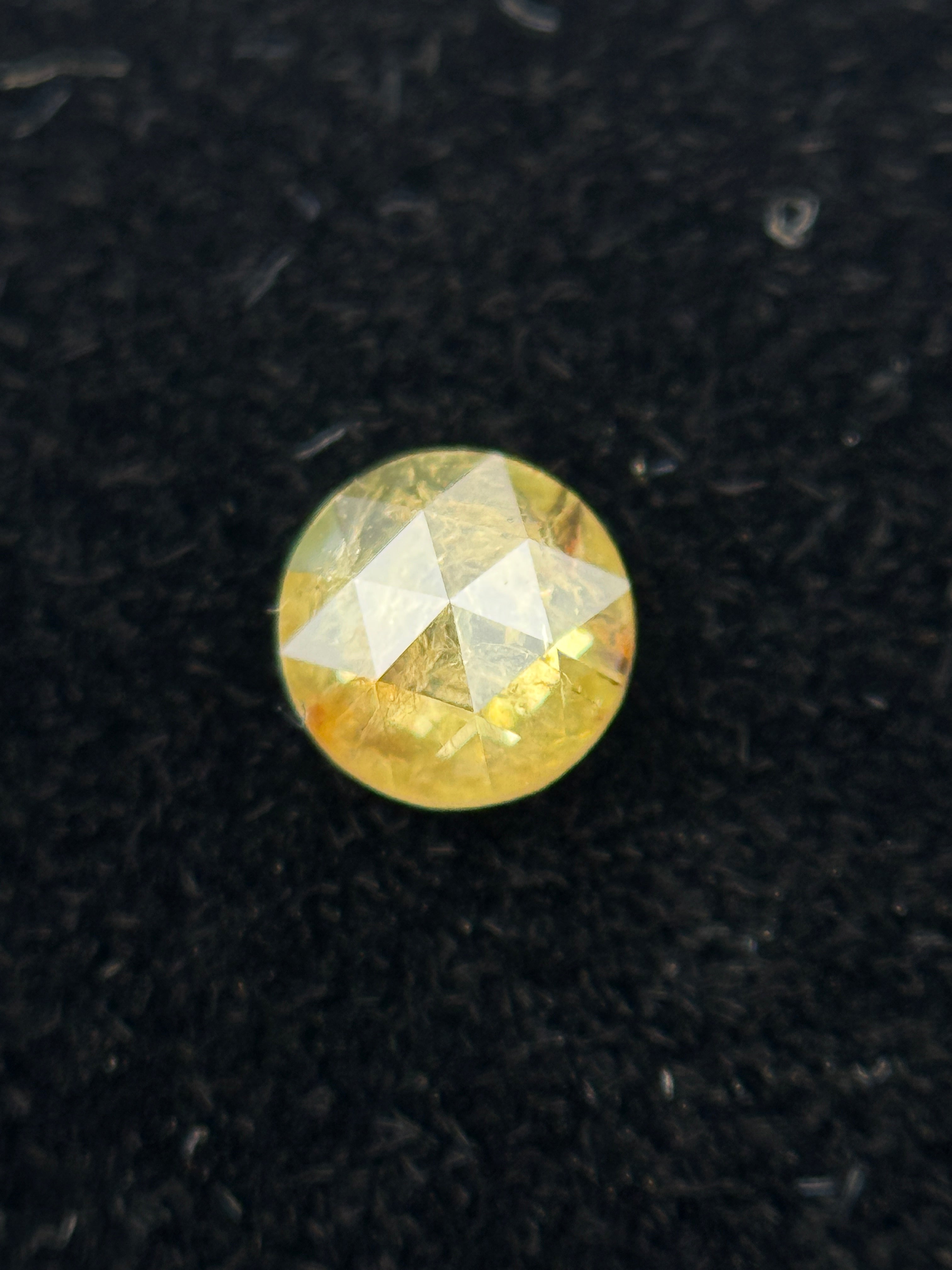 4 MM Round Rose Cut Yellow Natural Fancy Diamond