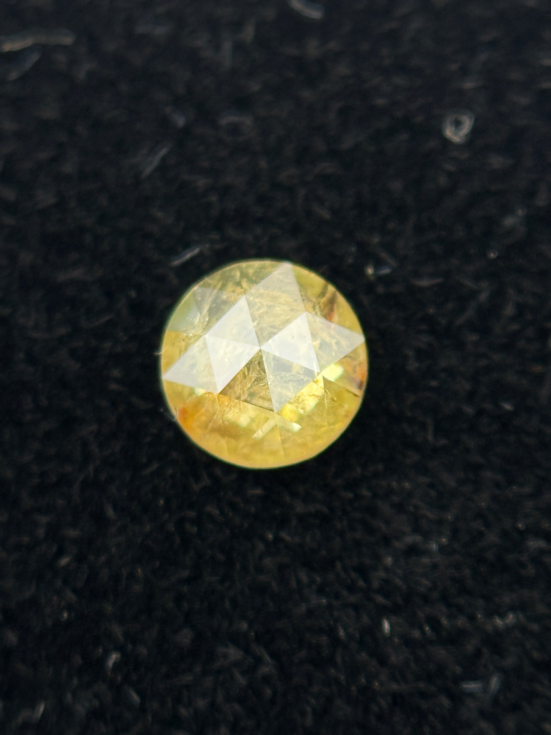 4 MM Round Rose Cut Yellow Natural Fancy Diamond
