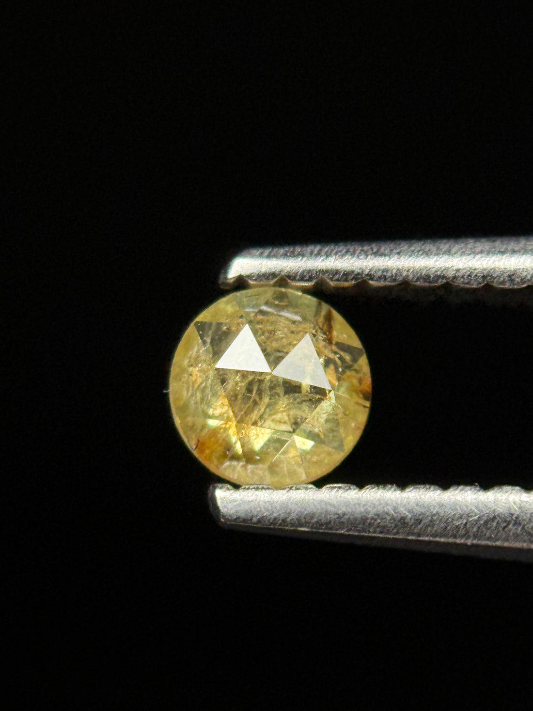 4 MM Round Rose Cut Yellow Natural Fancy Diamond