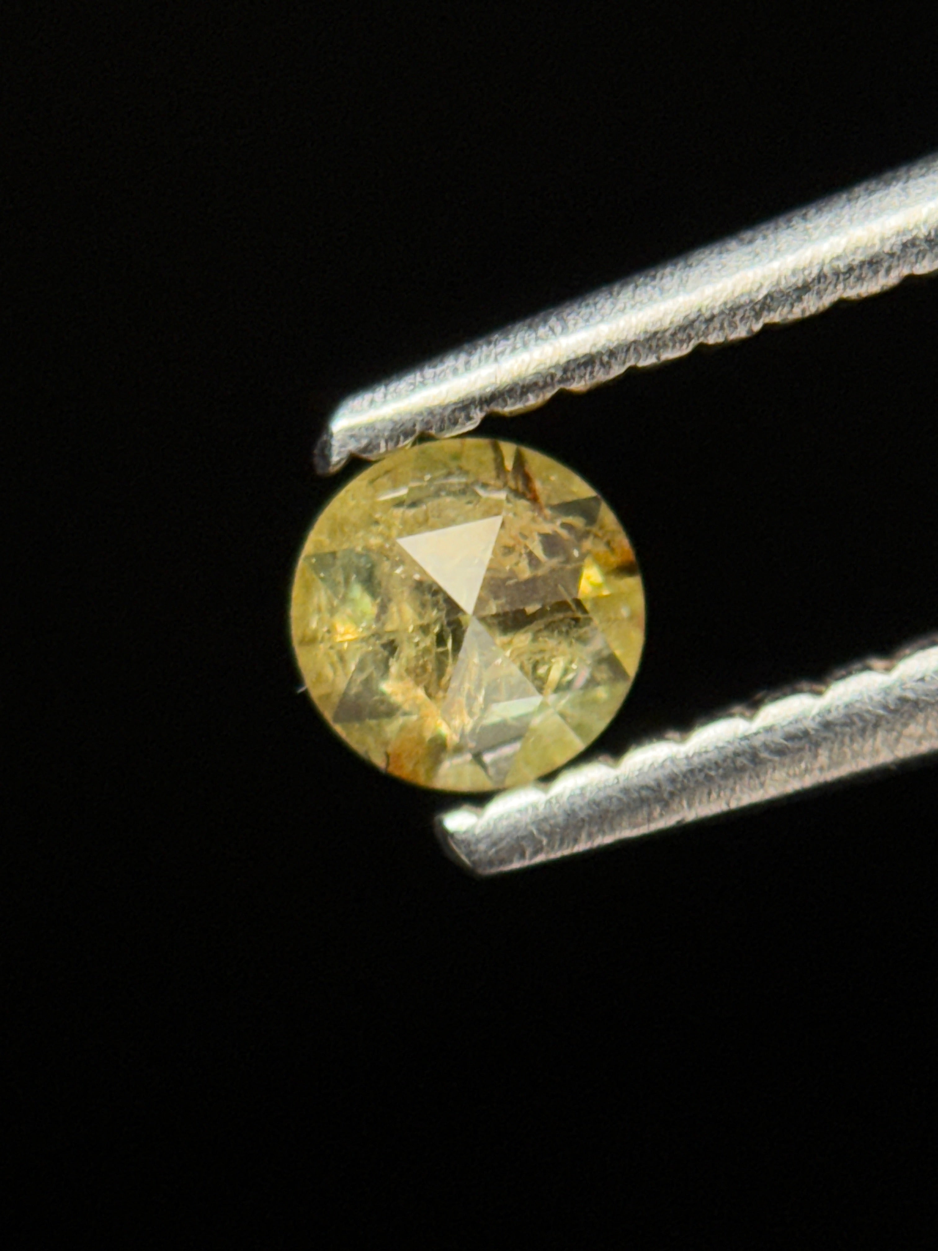 4 MM Round Rose Cut Yellow Natural Fancy Diamond