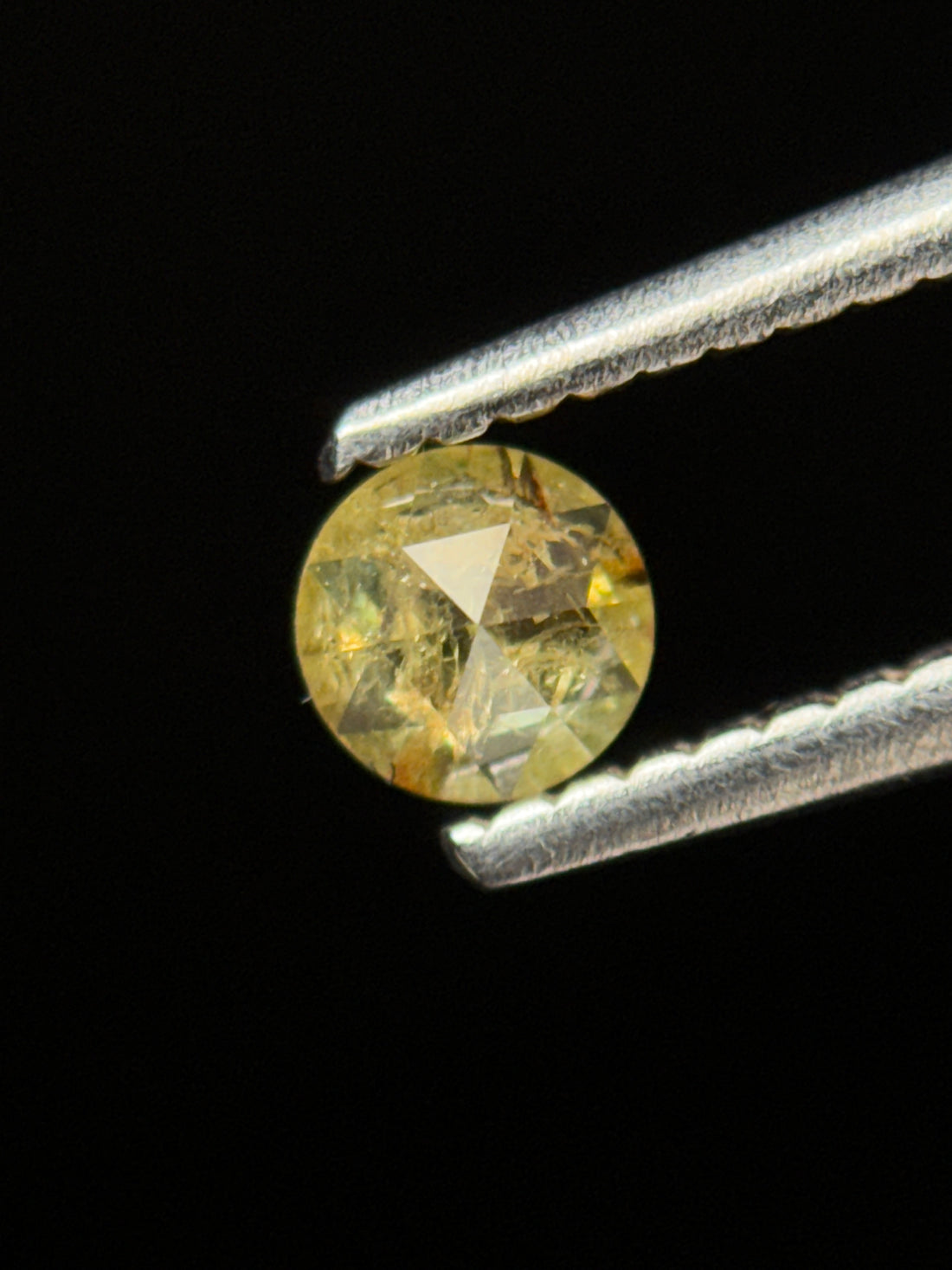 4 MM Round Rose Cut Yellow Natural Fancy Diamond