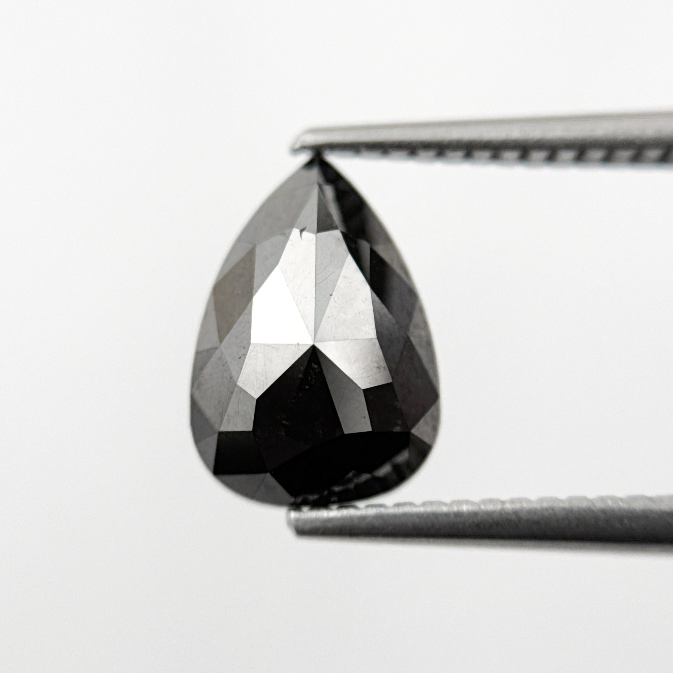 2.43 Ct Pear Rose Cut Black Natural Minimal Diamond