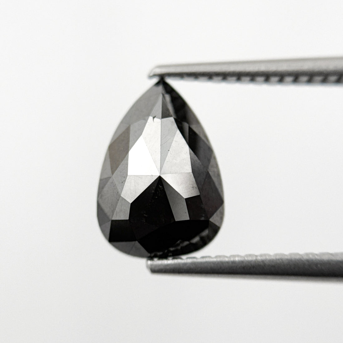 2.43 Ct Pear Rose Cut Black Natural Minimal Diamond