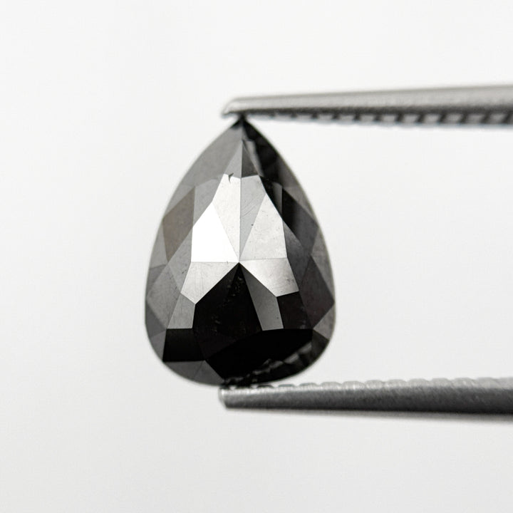 2.43 Ct Pear Rose Cut Black Natural Minimal Diamond
