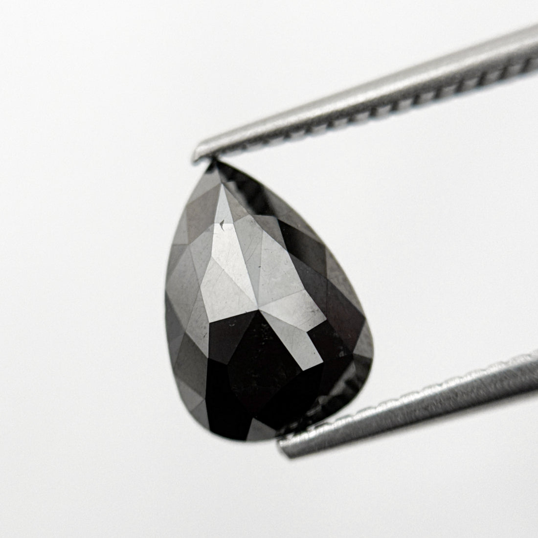 2.43 Ct Pear Rose Cut Black Natural Minimal Diamond