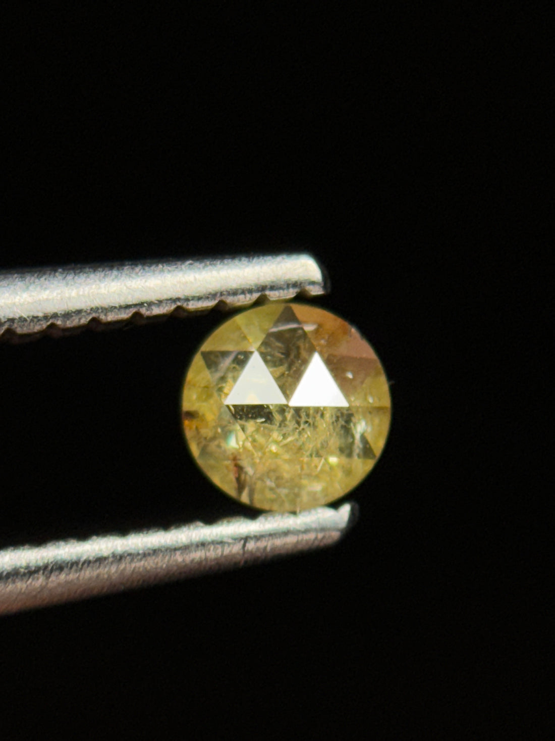 4 MM Round Rose Cut Yellow Natural Fancy Diamond