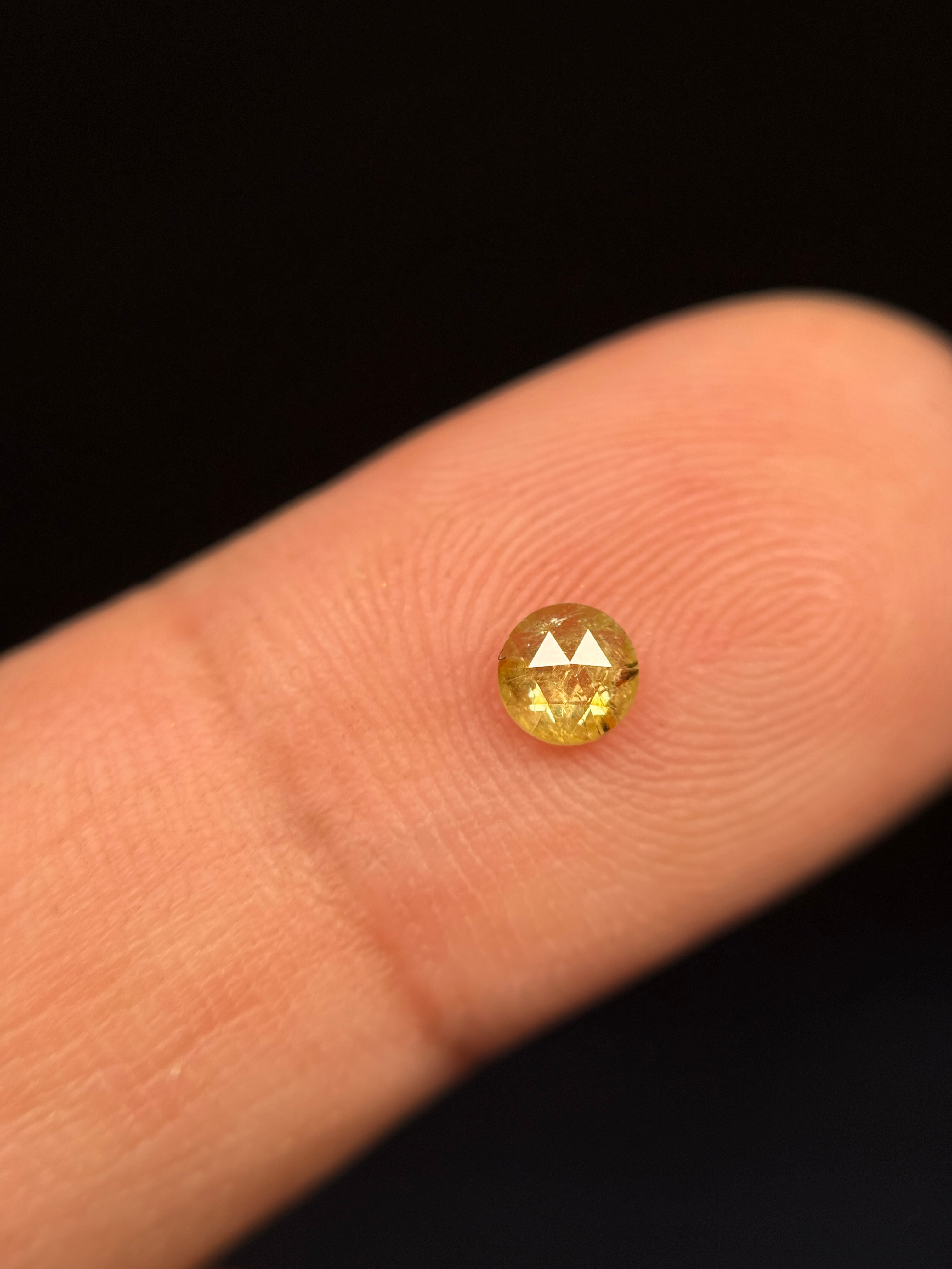 4 MM Round Rose Cut Yellow Natural Fancy Diamond