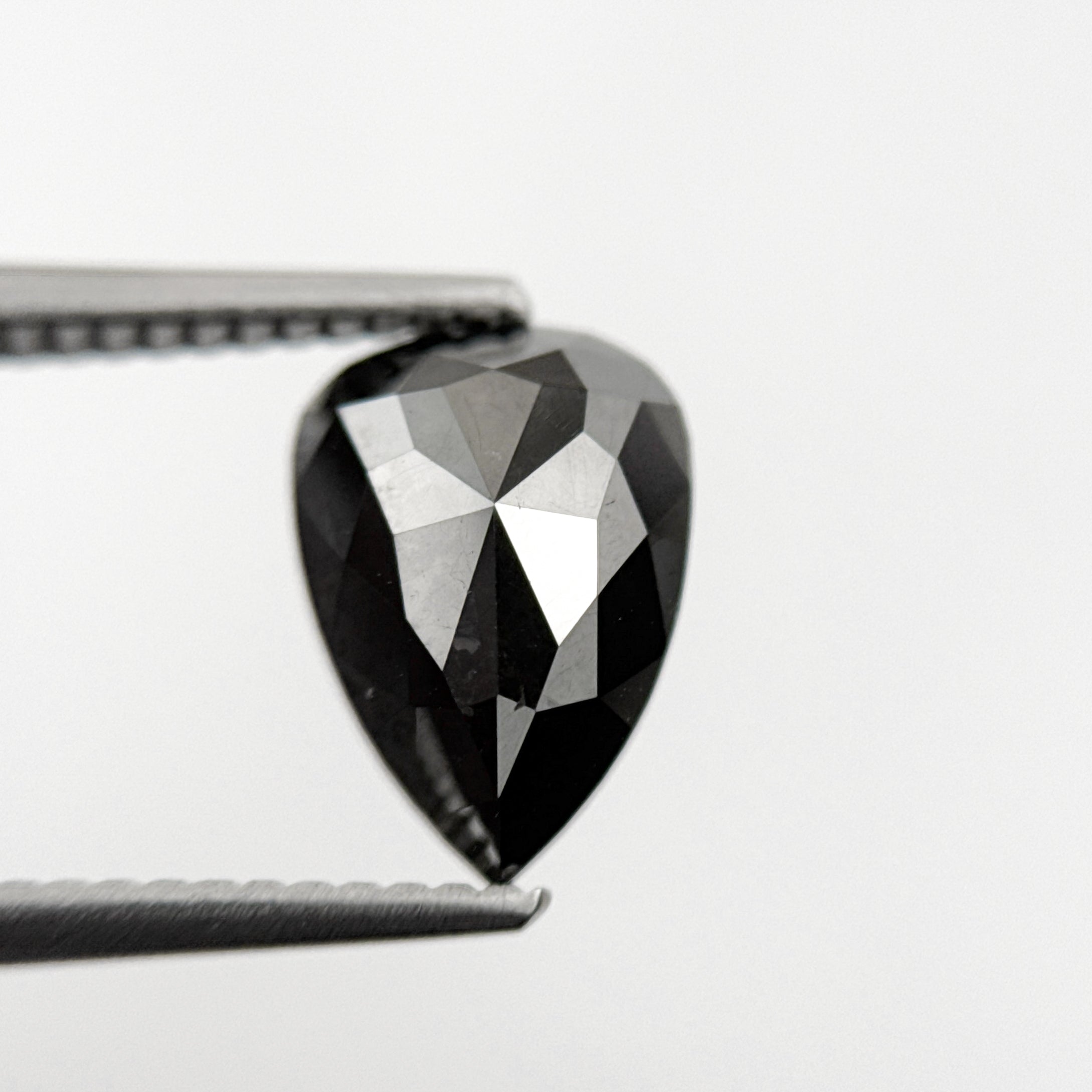 2.43 Ct Pear Rose Cut Black Natural Minimal Diamond