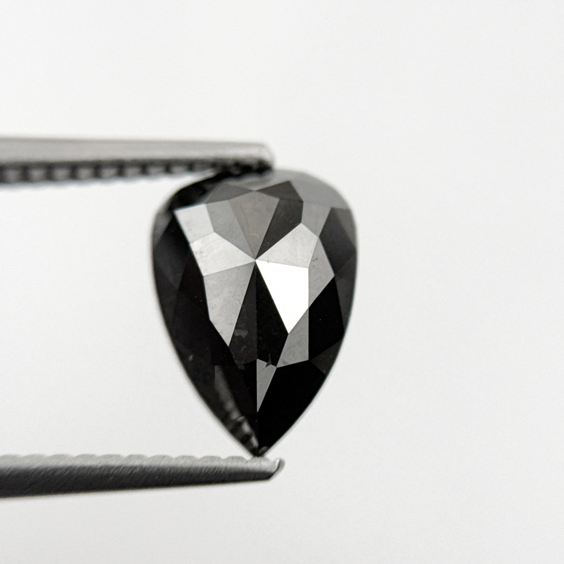 2.43 Ct Pear Rose Cut Black Natural Minimal Diamond