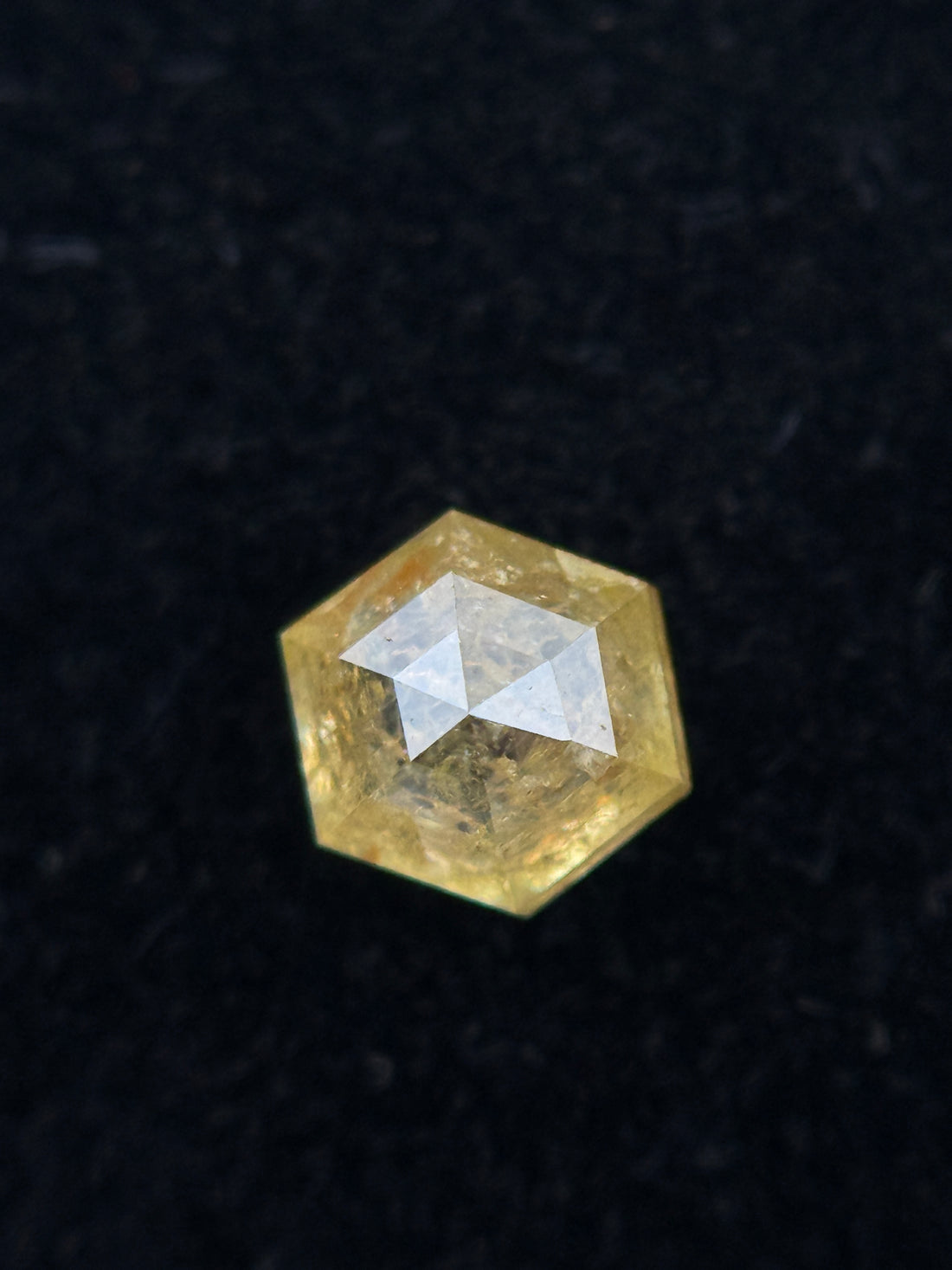 0.49 Ct Hexagon Rose Cut Yellow Natural Fancy Diamond