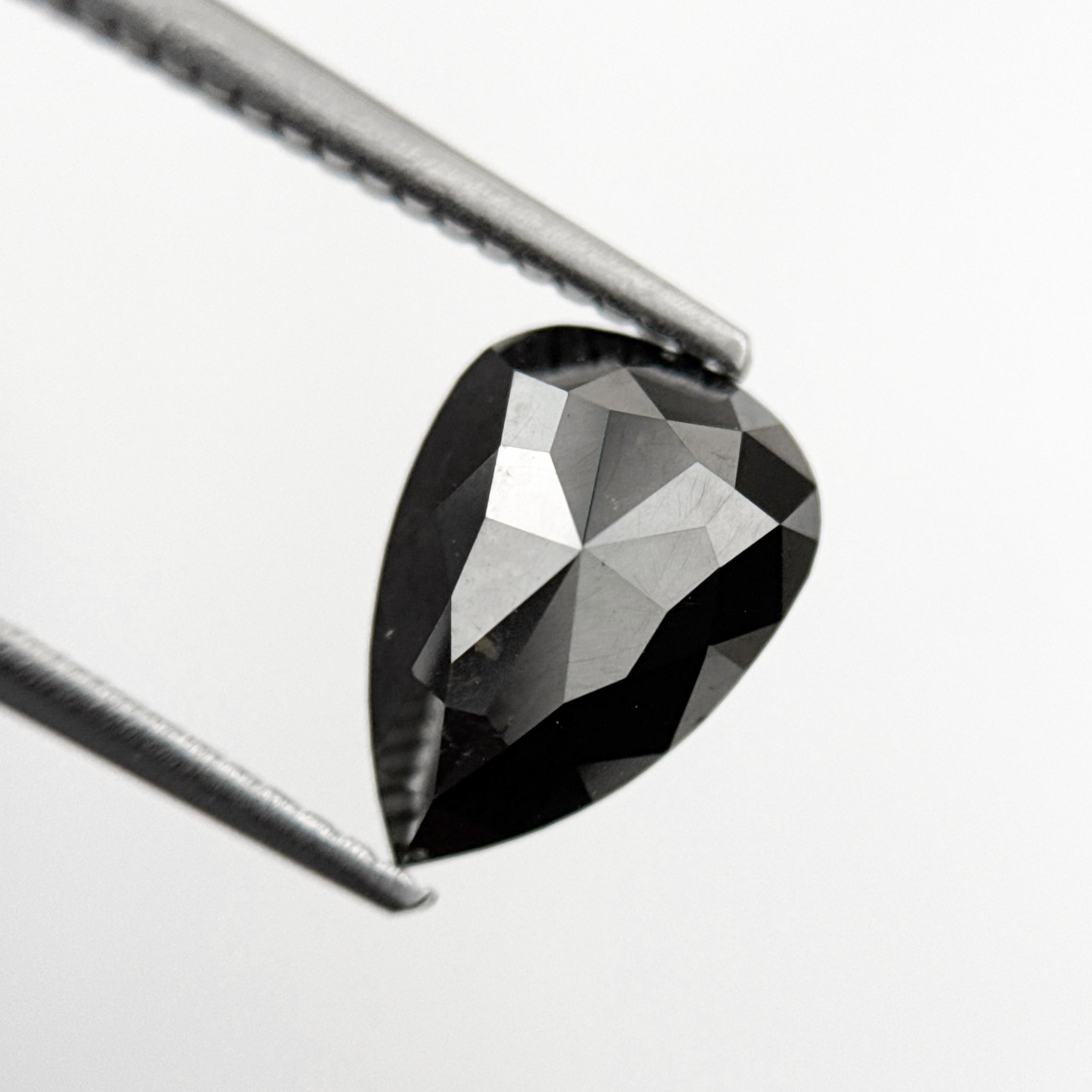 2.43 Ct Pear Rose Cut Black Natural Minimal Diamond
