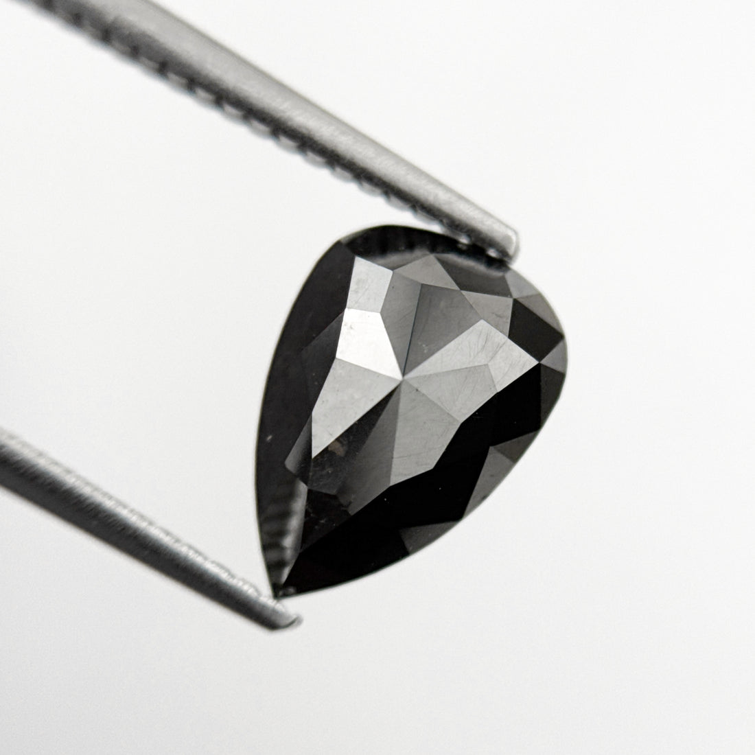 2.43 Ct Pear Rose Cut Black Natural Minimal Diamond