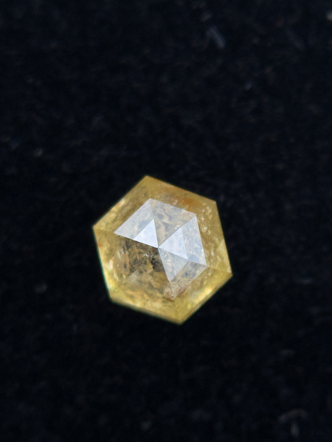 0.49 Ct Hexagon Rose Cut Yellow Natural Fancy Diamond