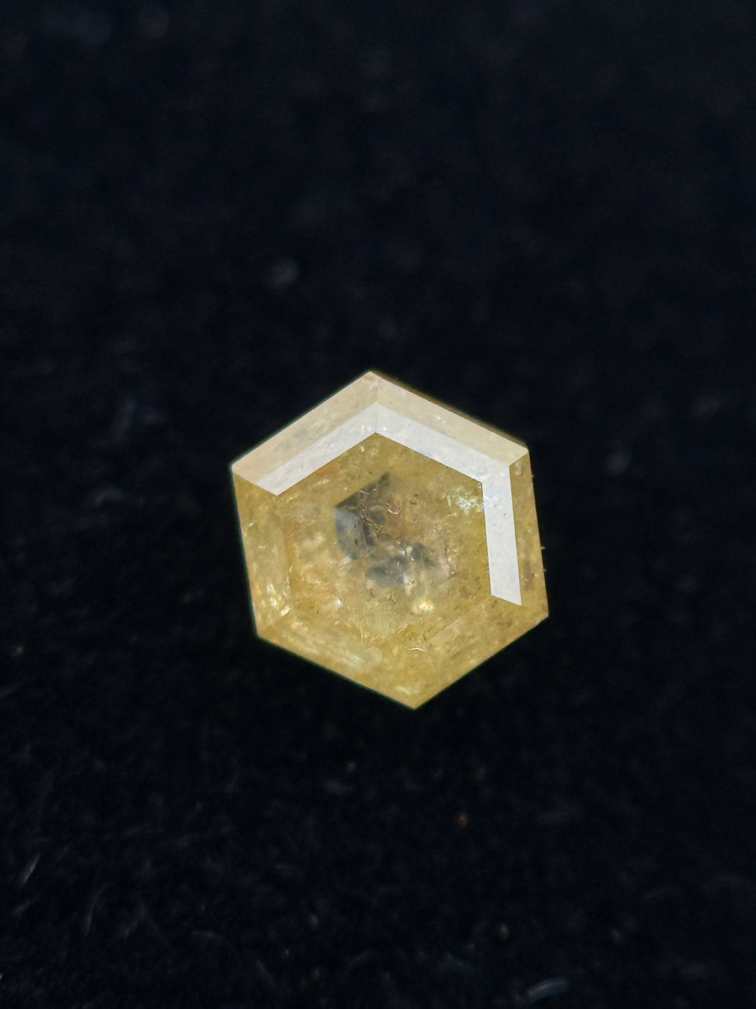 0.49 Ct Hexagon Rose Cut Yellow Natural Fancy Diamond
