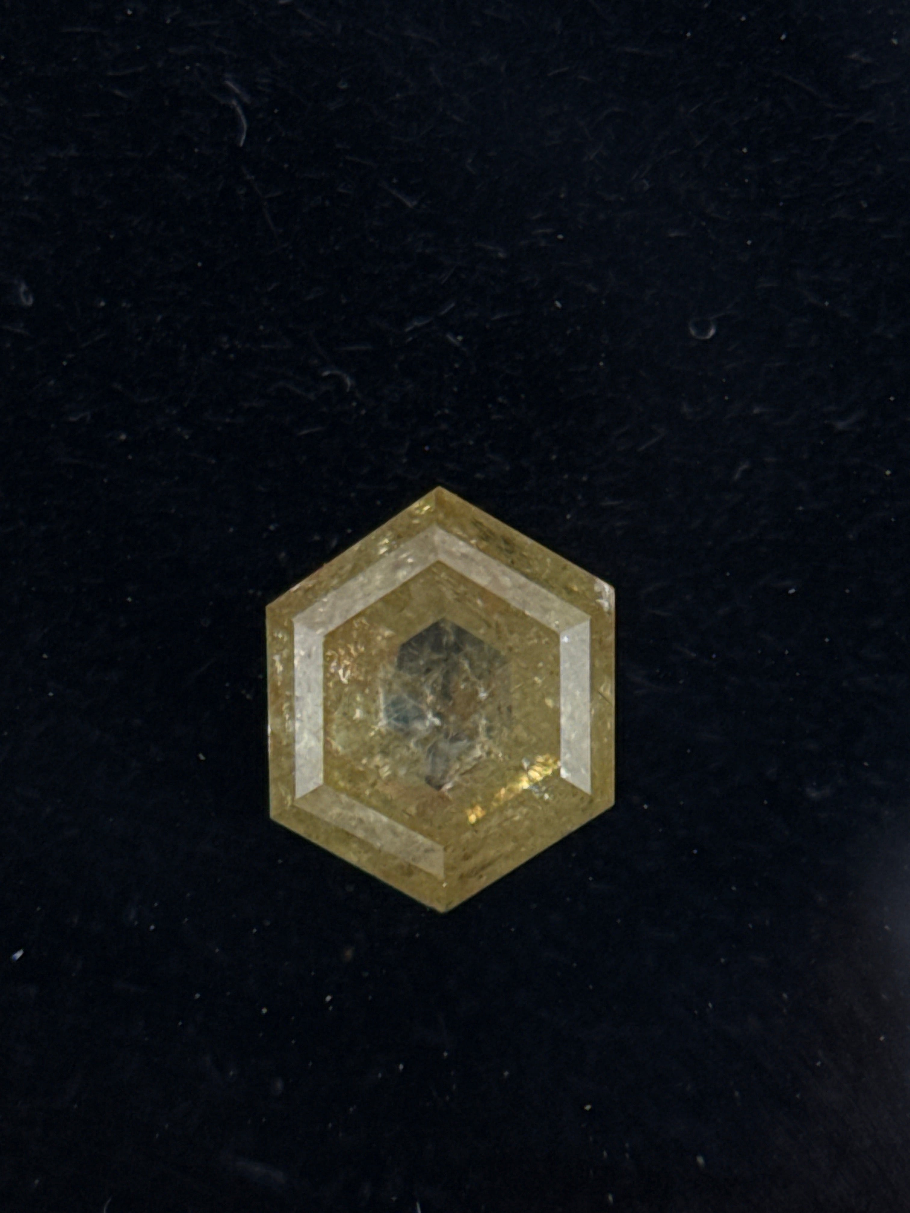 0.49 Ct Hexagon Rose Cut Yellow Natural Fancy Diamond