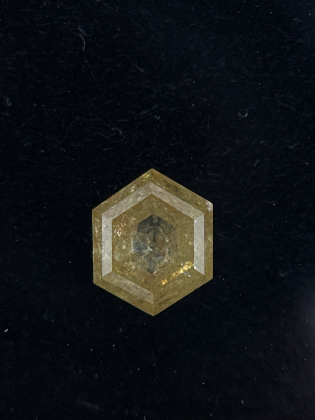 0.49 Ct Hexagon Rose Cut Yellow Natural Fancy Diamond