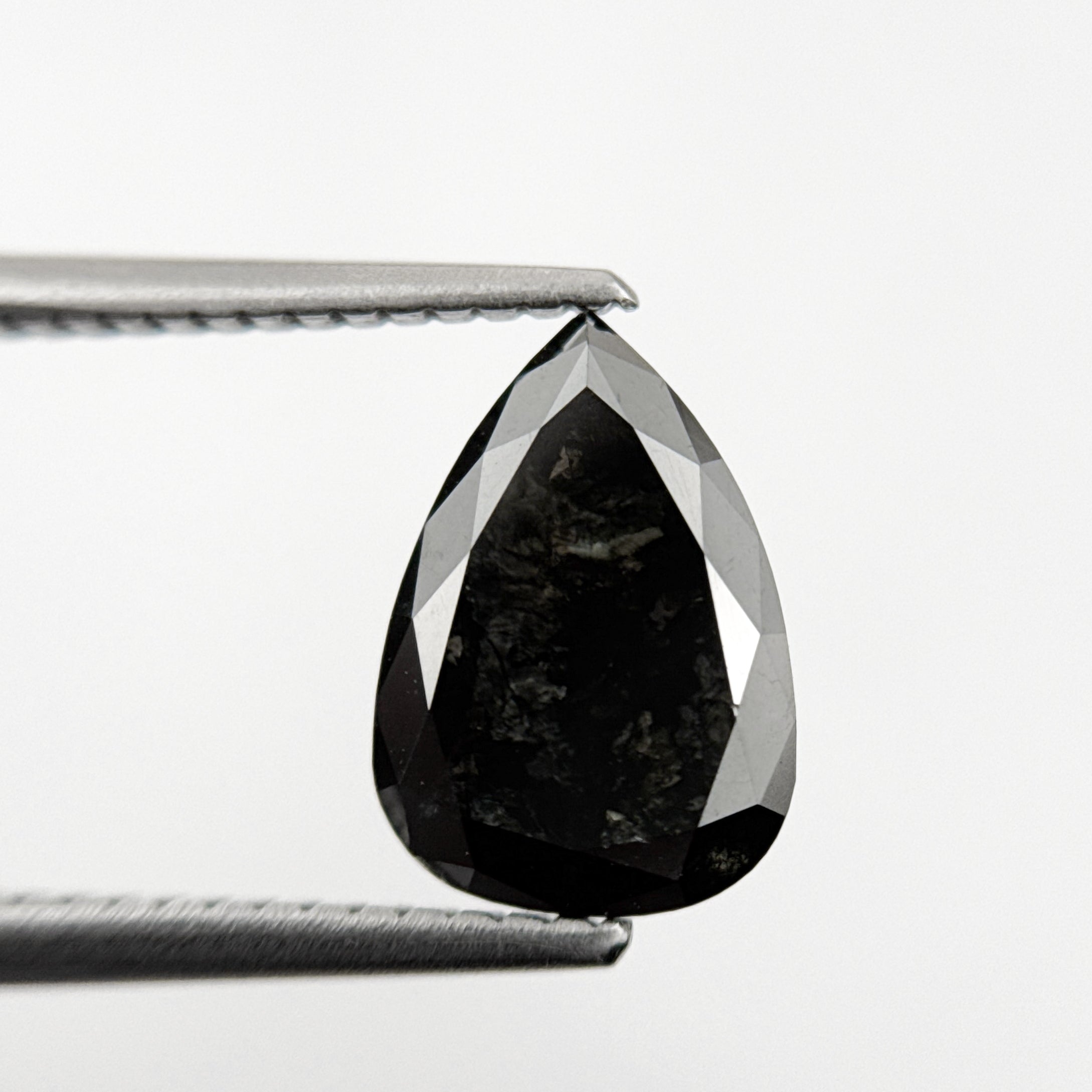 2.43 Ct Pear Rose Cut Black Natural Minimal Diamond