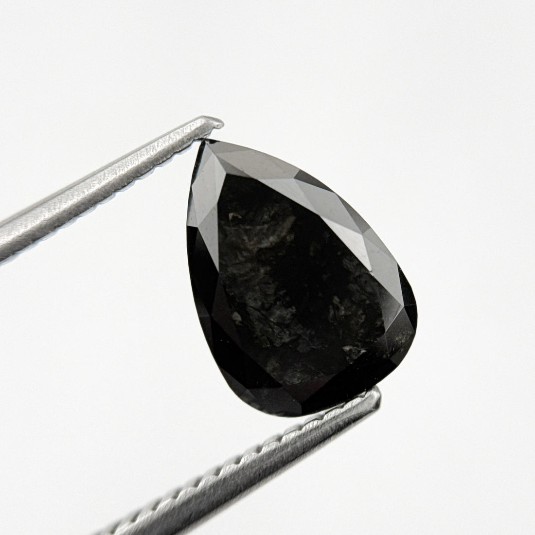 2.43 Ct Pear Rose Cut Black Natural Minimal Diamond