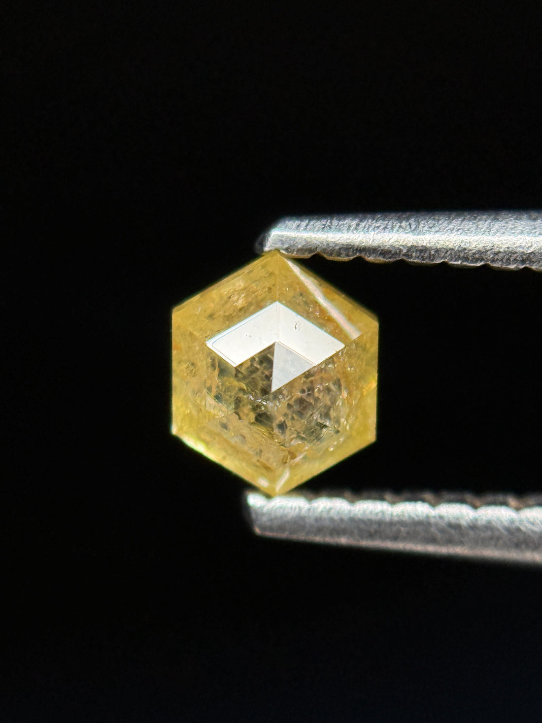 0.49 Ct Hexagon Rose Cut Yellow Natural Fancy Diamond