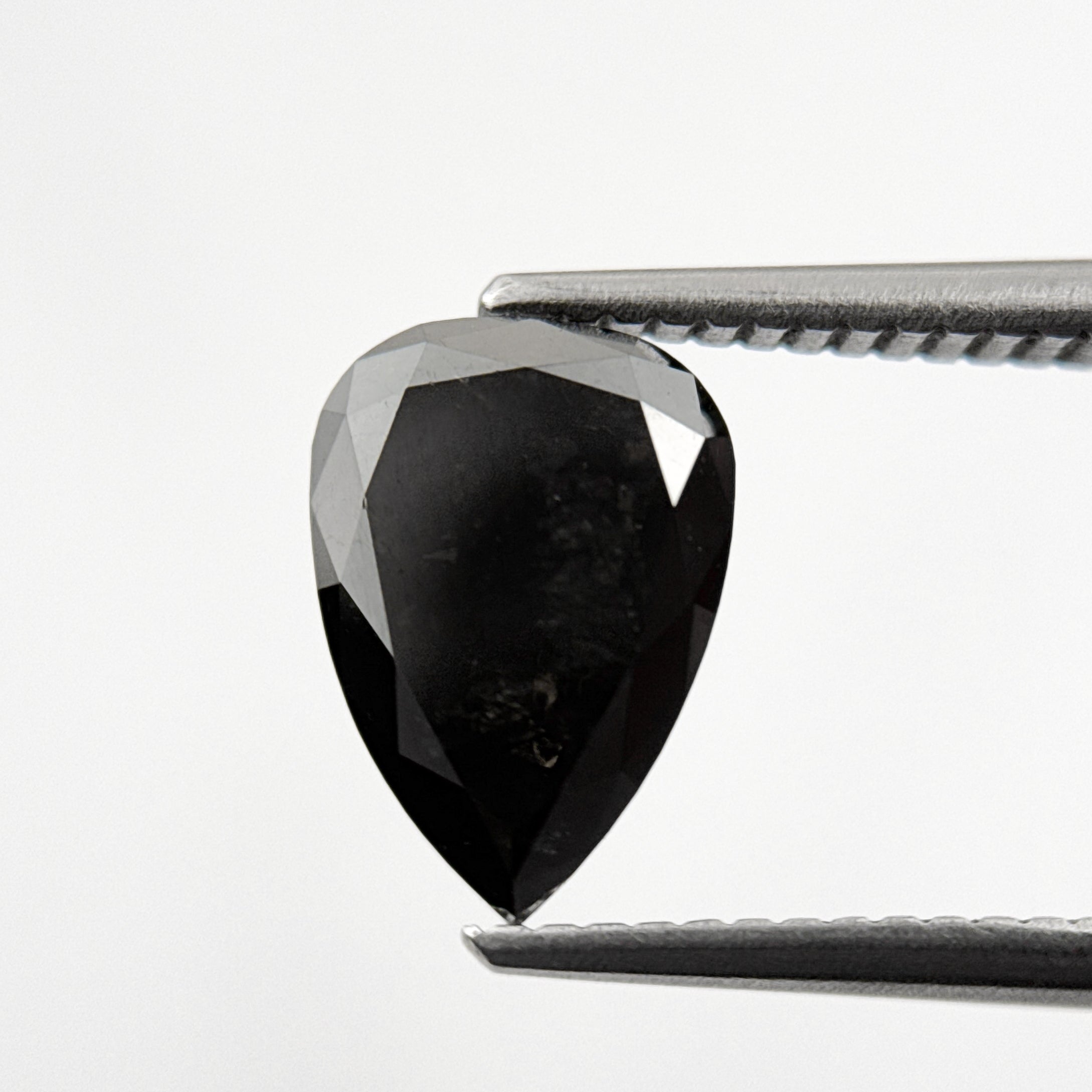 2.43 Ct Pear Rose Cut Black Natural Minimal Diamond