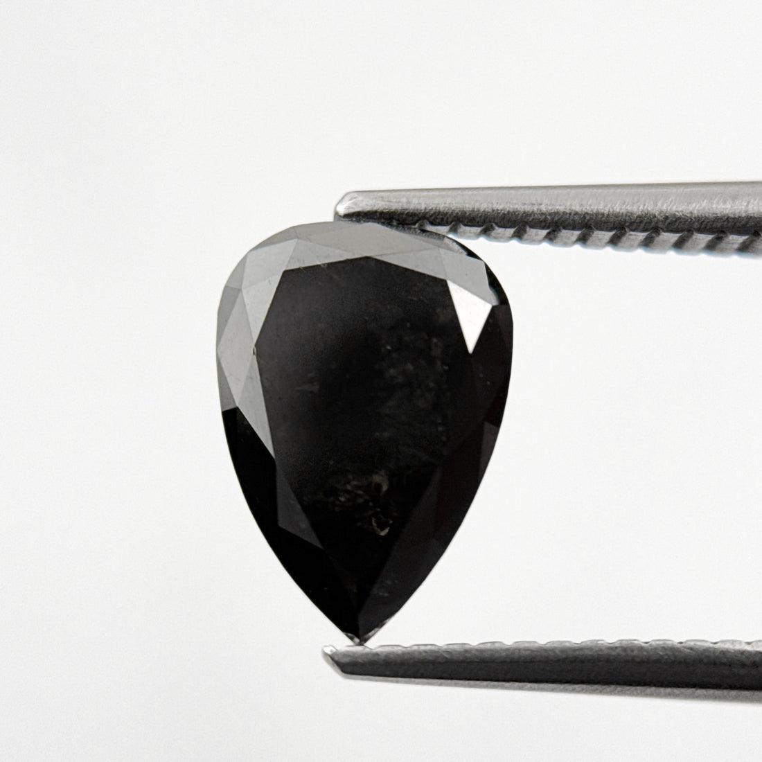 2.43 Ct Pear Rose Cut Black Natural Minimal Diamond