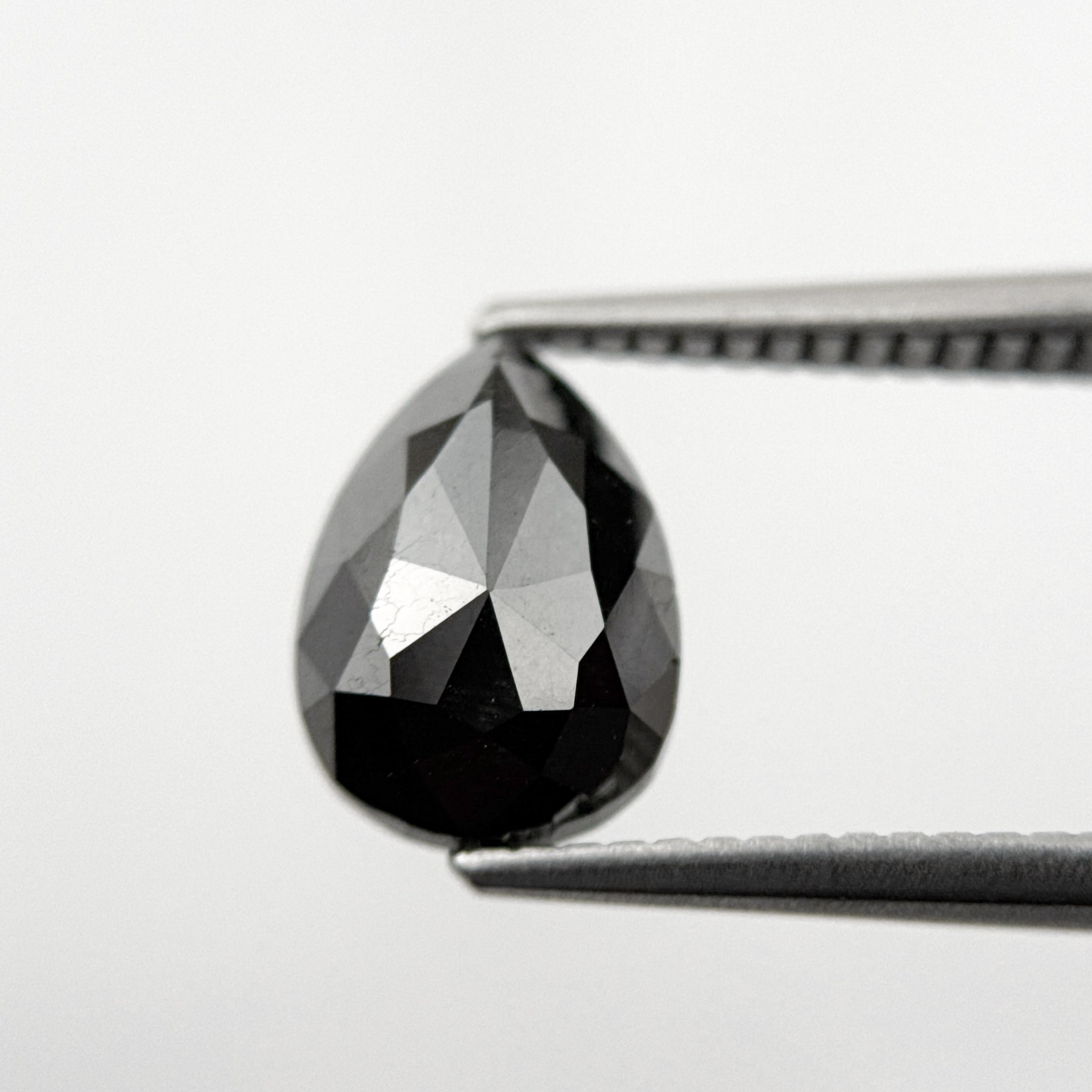 2.34 Ct Pear Rose Cut Black Natural Minimal Diamond