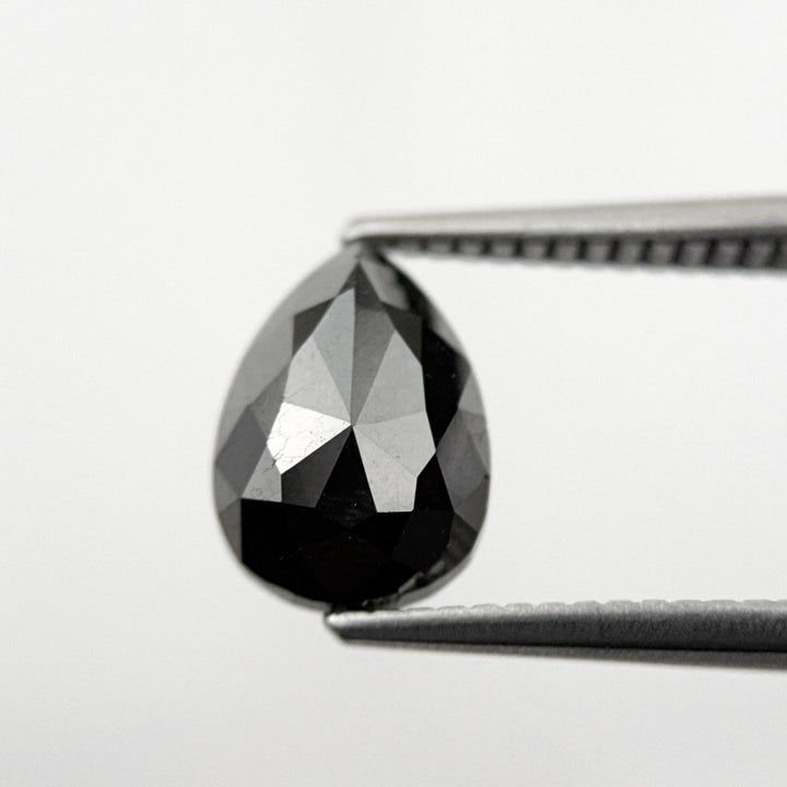2.34 Ct Pear Rose Cut Black Natural Minimal Diamond