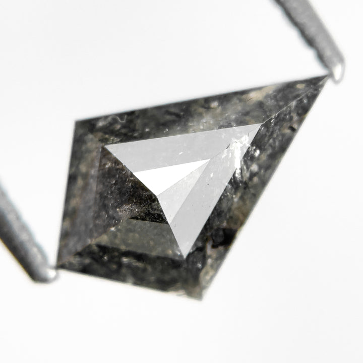 1.39 Ct Kite Rose Cut Grey Natural Salt and Pepper Diamond