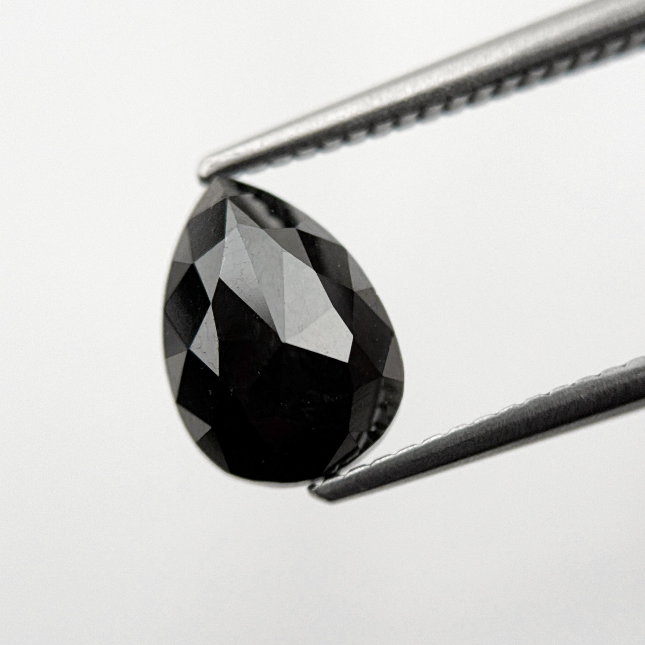 2.34 Ct Pear Rose Cut Black Natural Minimal Diamond