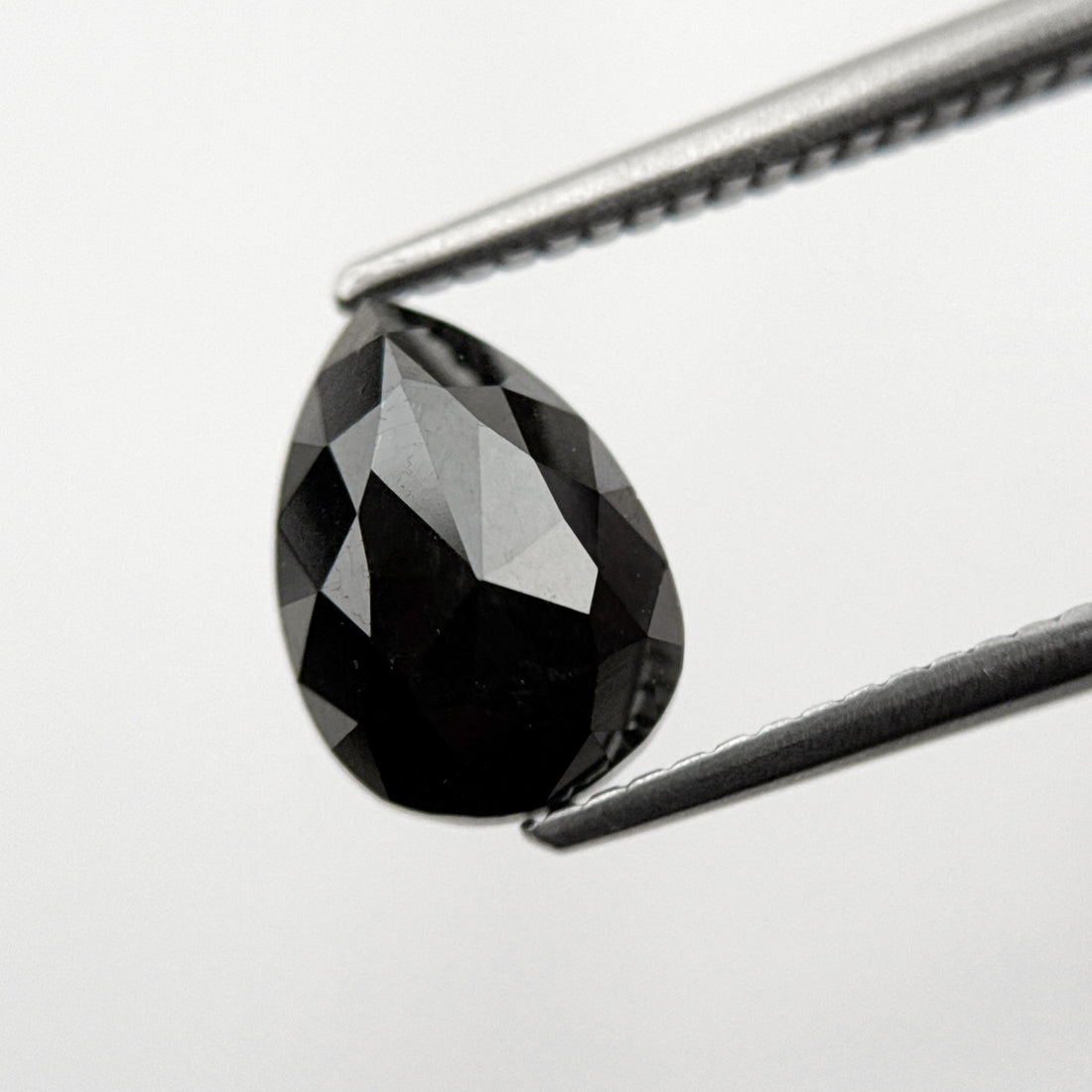 2.34 Ct Pear Rose Cut Black Natural Minimal Diamond