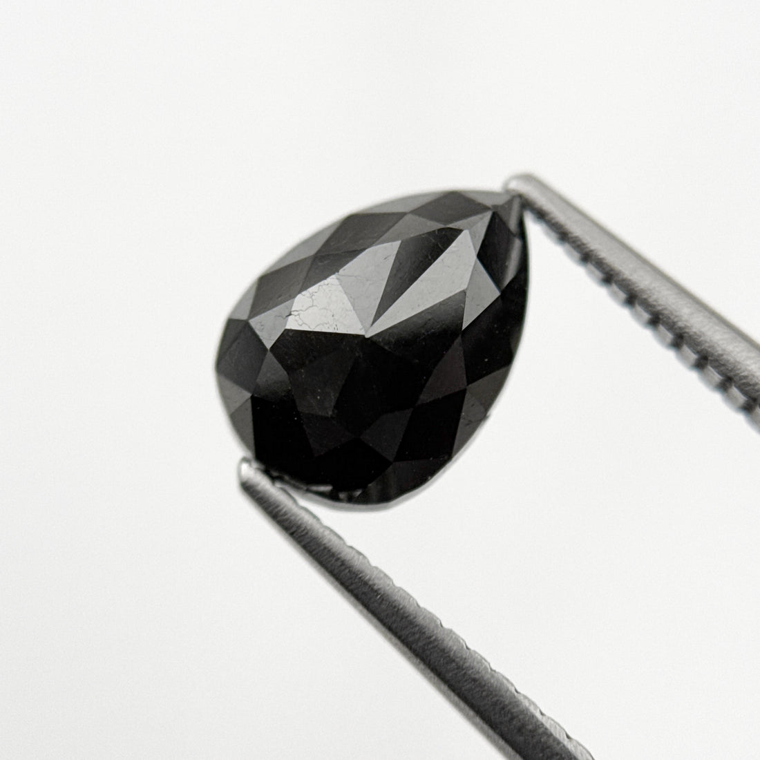 2.34 Ct Pear Rose Cut Black Natural Minimal Diamond