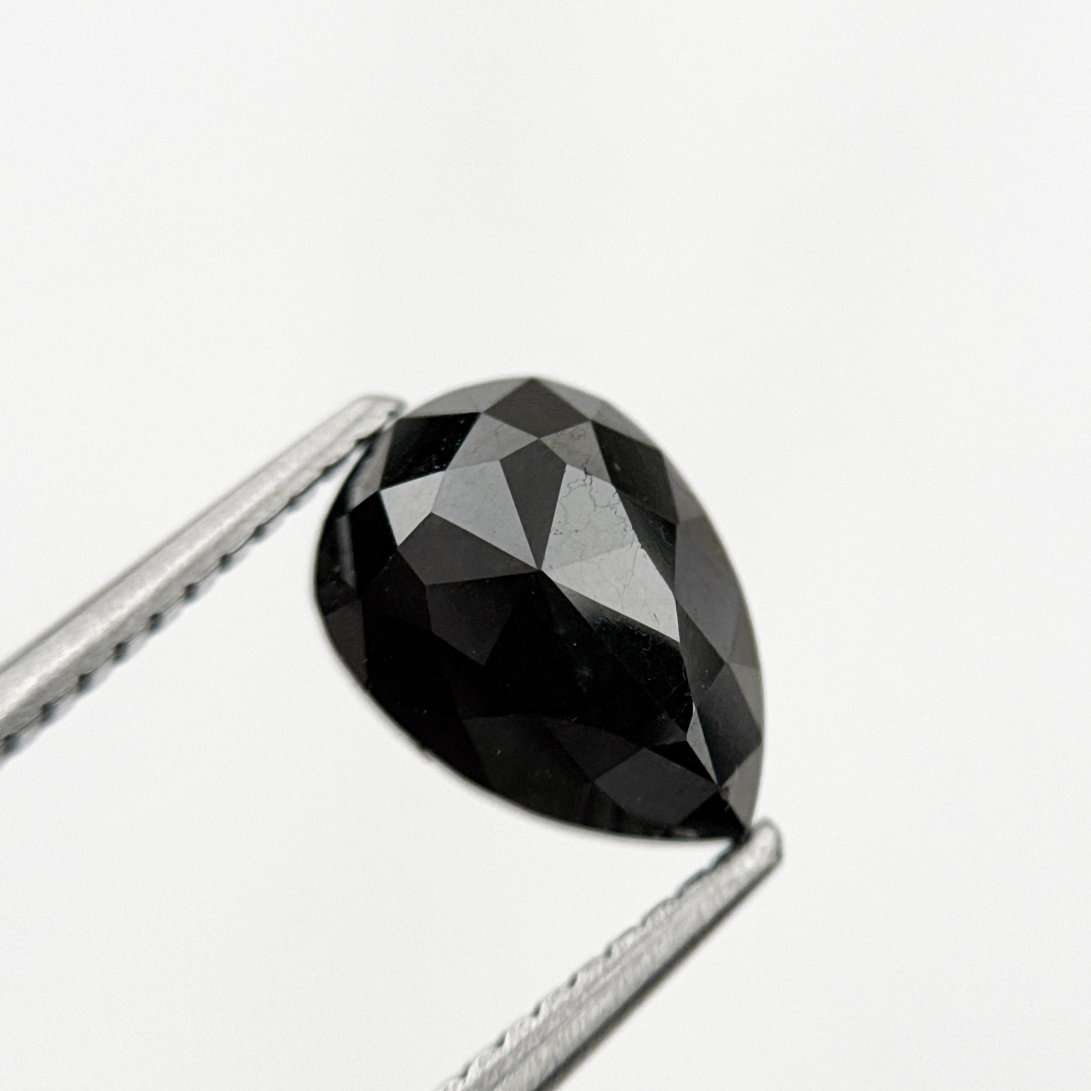 2.34 Ct Pear Rose Cut Black Natural Minimal Diamond