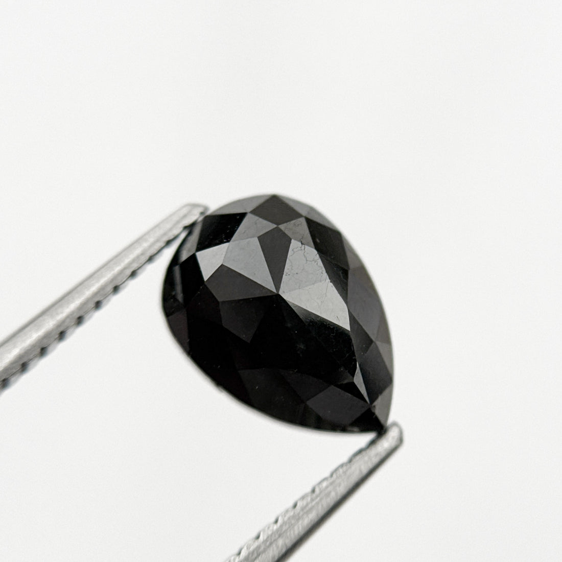 2.34 Ct Pear Rose Cut Black Natural Minimal Diamond