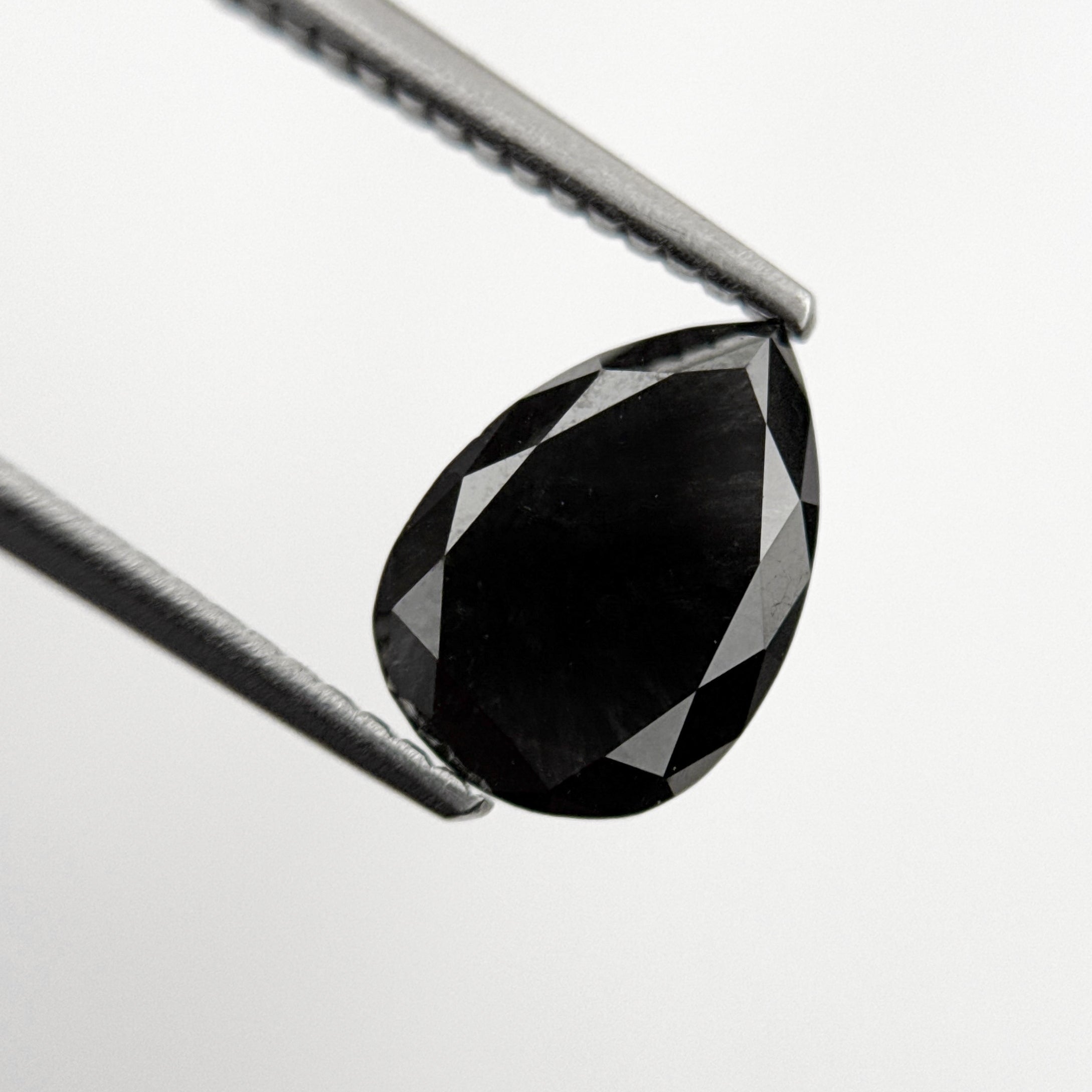 2.34 Ct Pear Rose Cut Black Natural Minimal Diamond
