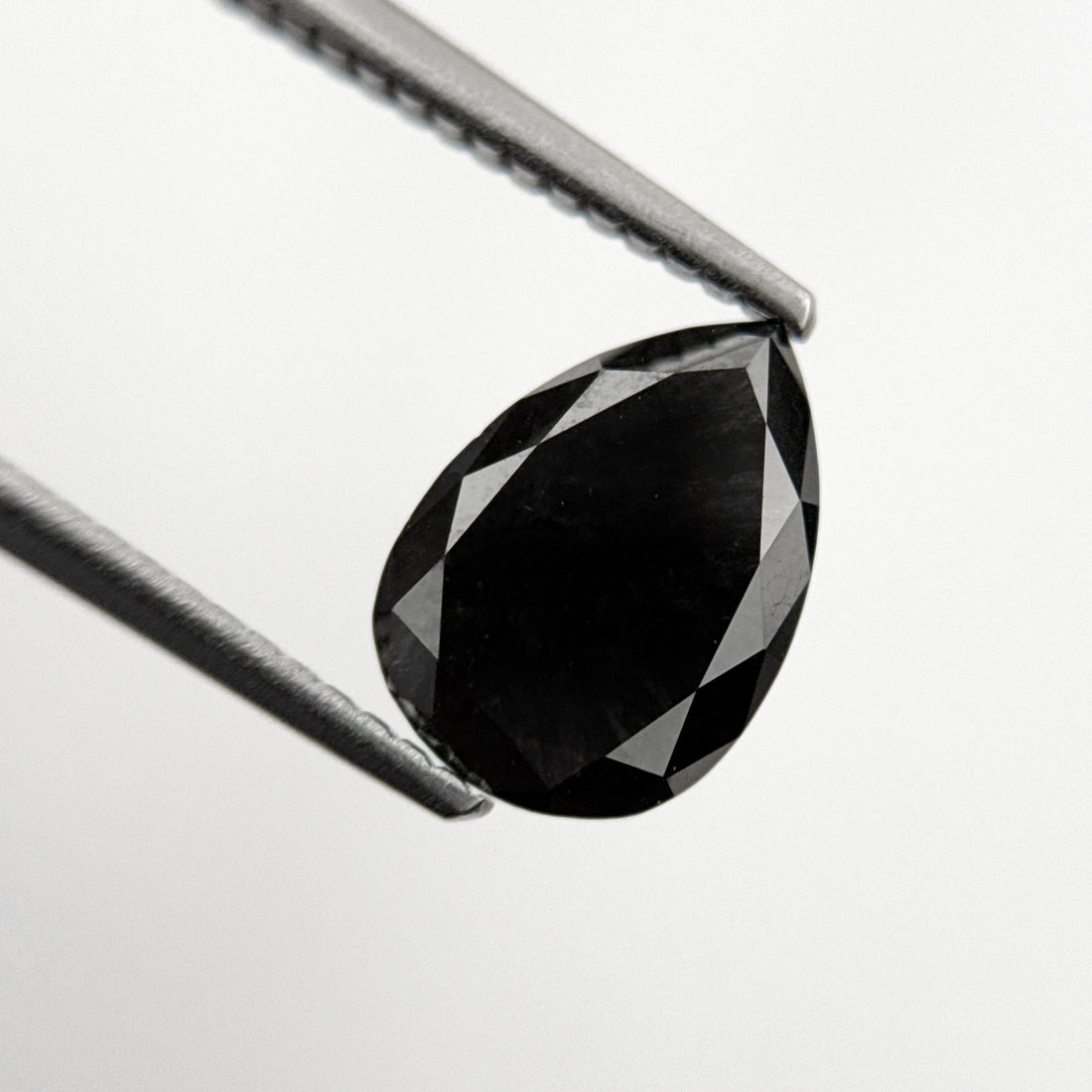 2.34 Ct Pear Rose Cut Black Natural Minimal Diamond