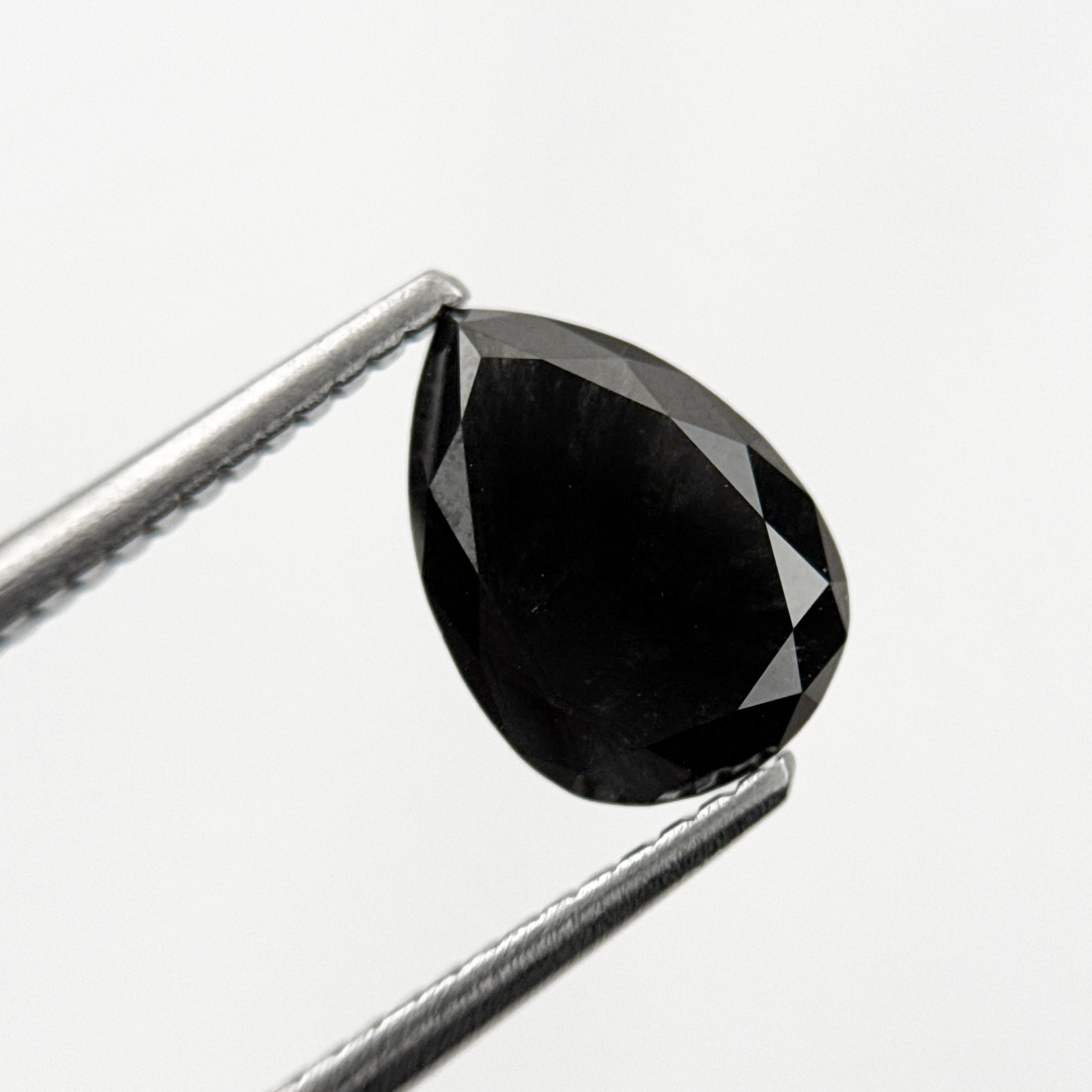 2.34 Ct Pear Rose Cut Black Natural Minimal Diamond