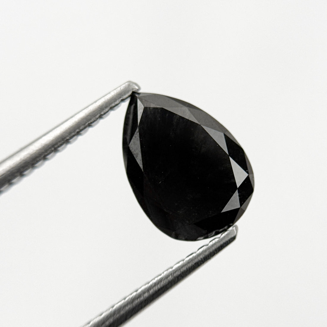 2.34 Ct Pear Rose Cut Black Natural Minimal Diamond